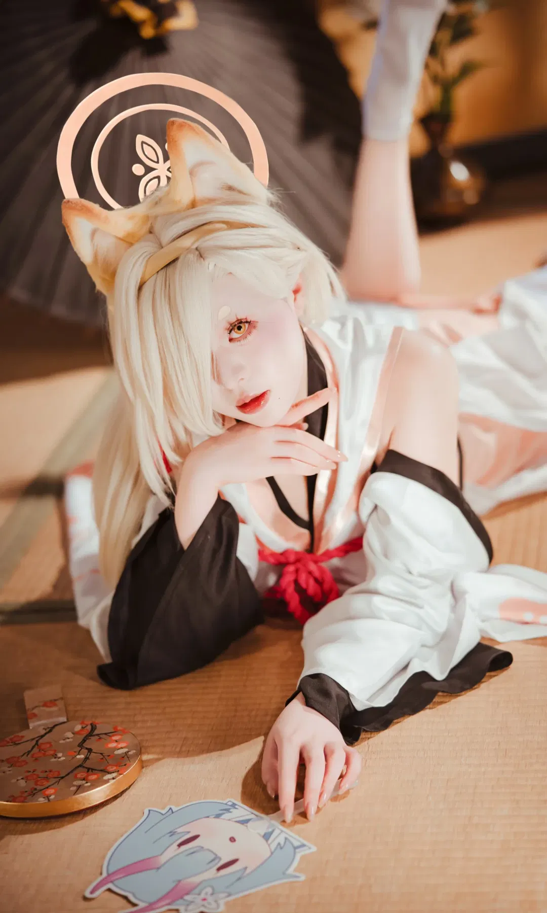 【桑上カホコスプレ】ブルーアーカイブ 和風狐耳少女のスタジオ撮影記録 - 1 枚目