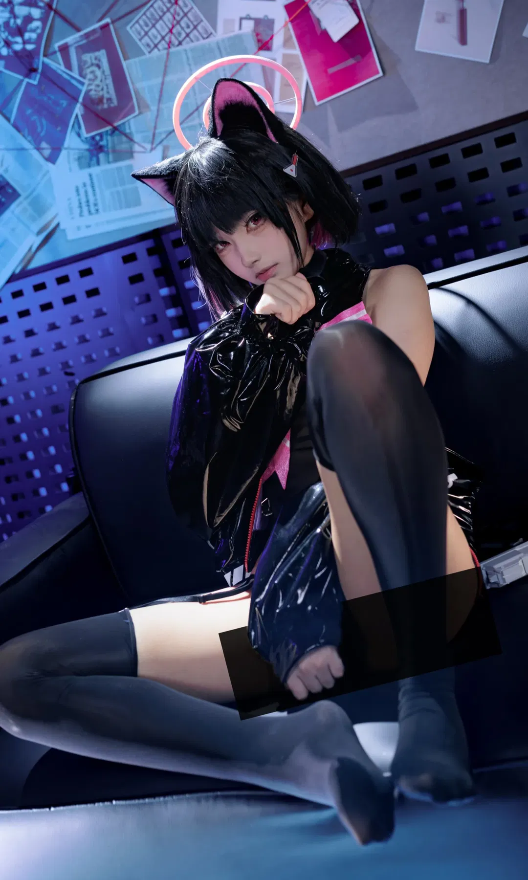 【杏山和纱cos】赛博夜色下的猫耳与甜心棒棒糖 - 第 2 张
