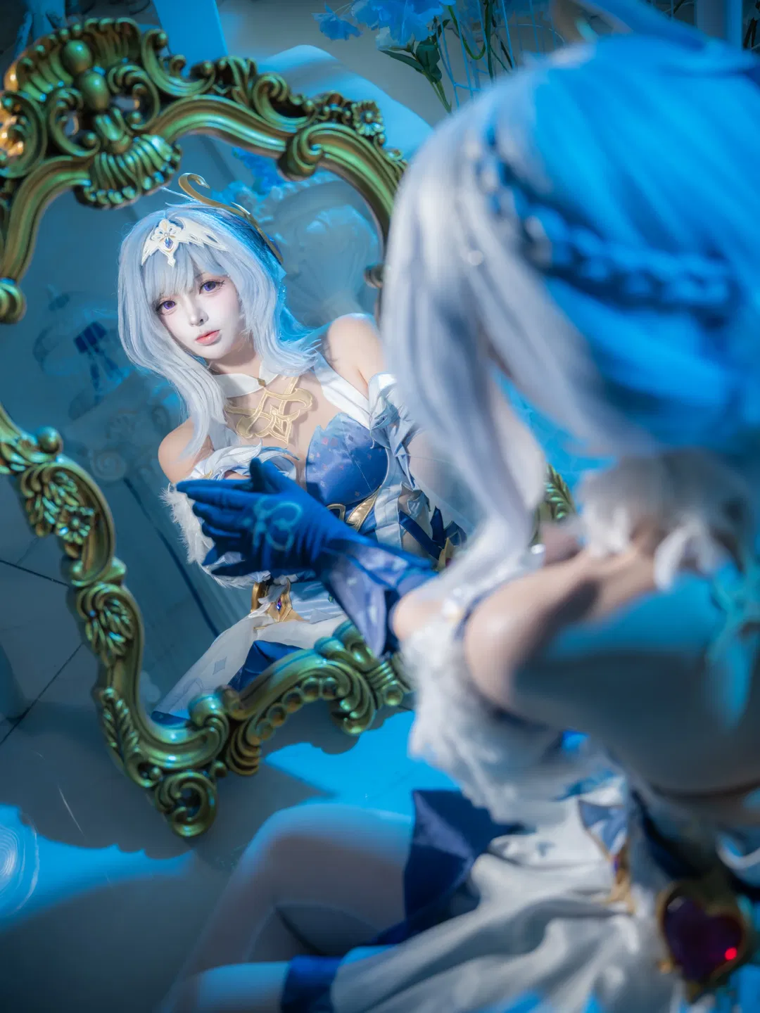 【奥黛塔cos】原神白欧棚里的冷调蓝光芭蕾 - 第 4 张