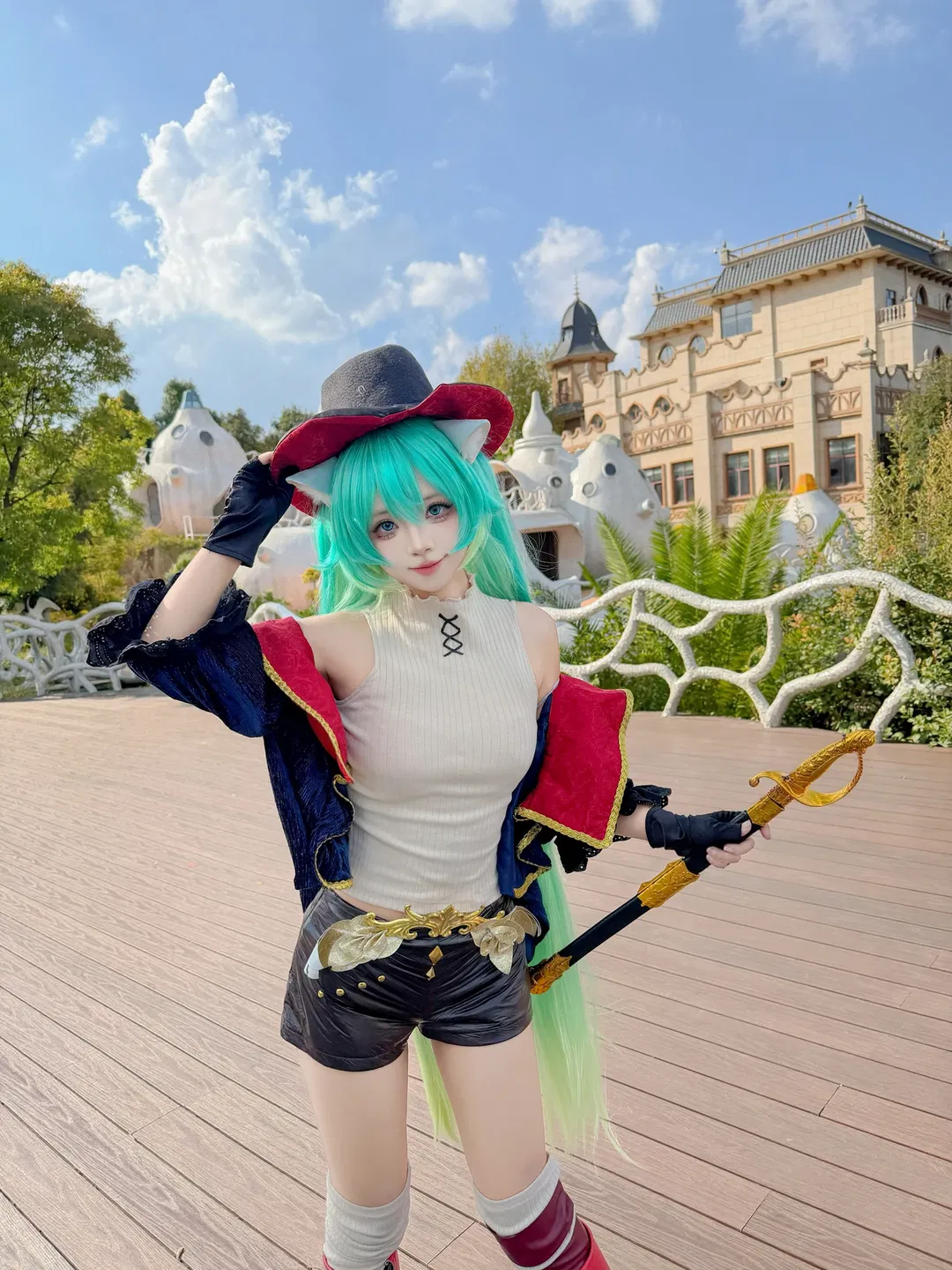 初音cos穿靴子的貓劍客，鳳龍灣阿拉丁小鎮冒險記 - 第 1 張