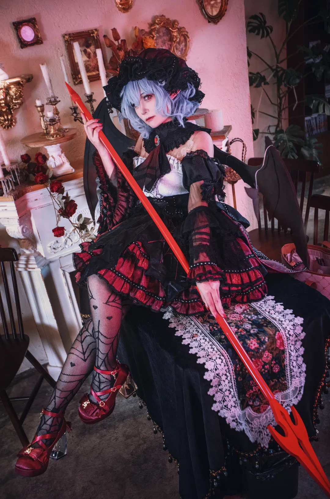 【蕾米莉亚cos】东方Project吸血鬼领主的哥特暗黑风 - 第 1 张