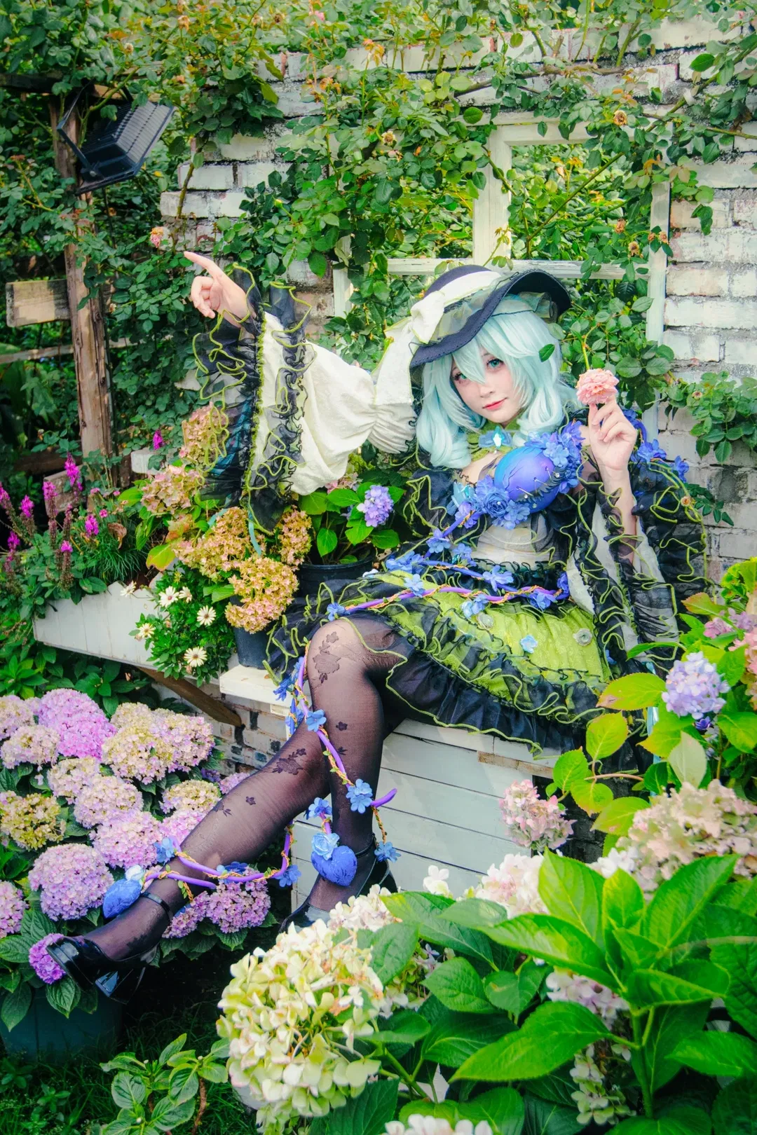 【古明地恋cos】东方project 绣球花丛中的绿意 - 第 3 张