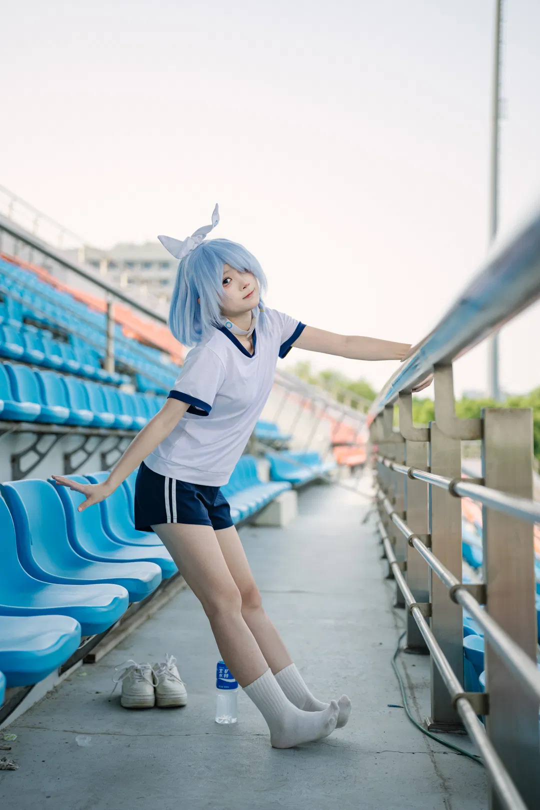 【阿罗娜cos】体育场的蓝白夏日，体操服日常记录 - 第 2 张