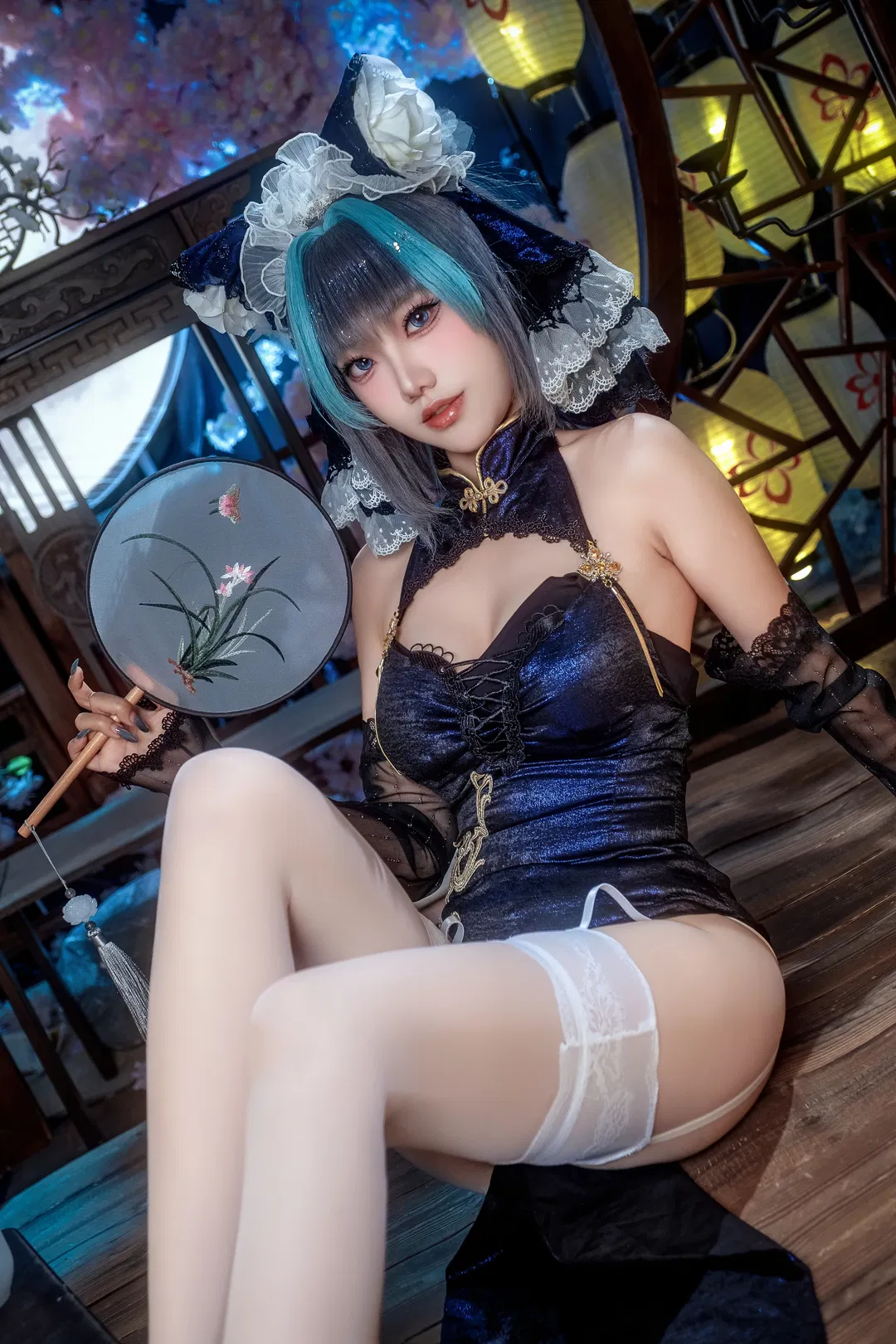 【柴郡cos】碧蓝航线柴郡猫的月下旗袍夜 - 第 1 张