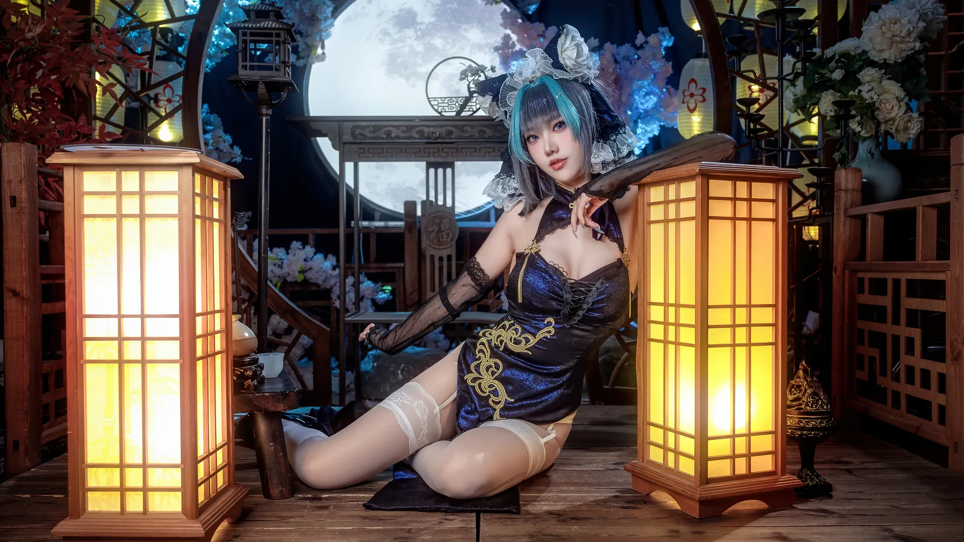 【柴郡cos】碧蓝航线柴郡猫的月下旗袍夜 - 第 4 张