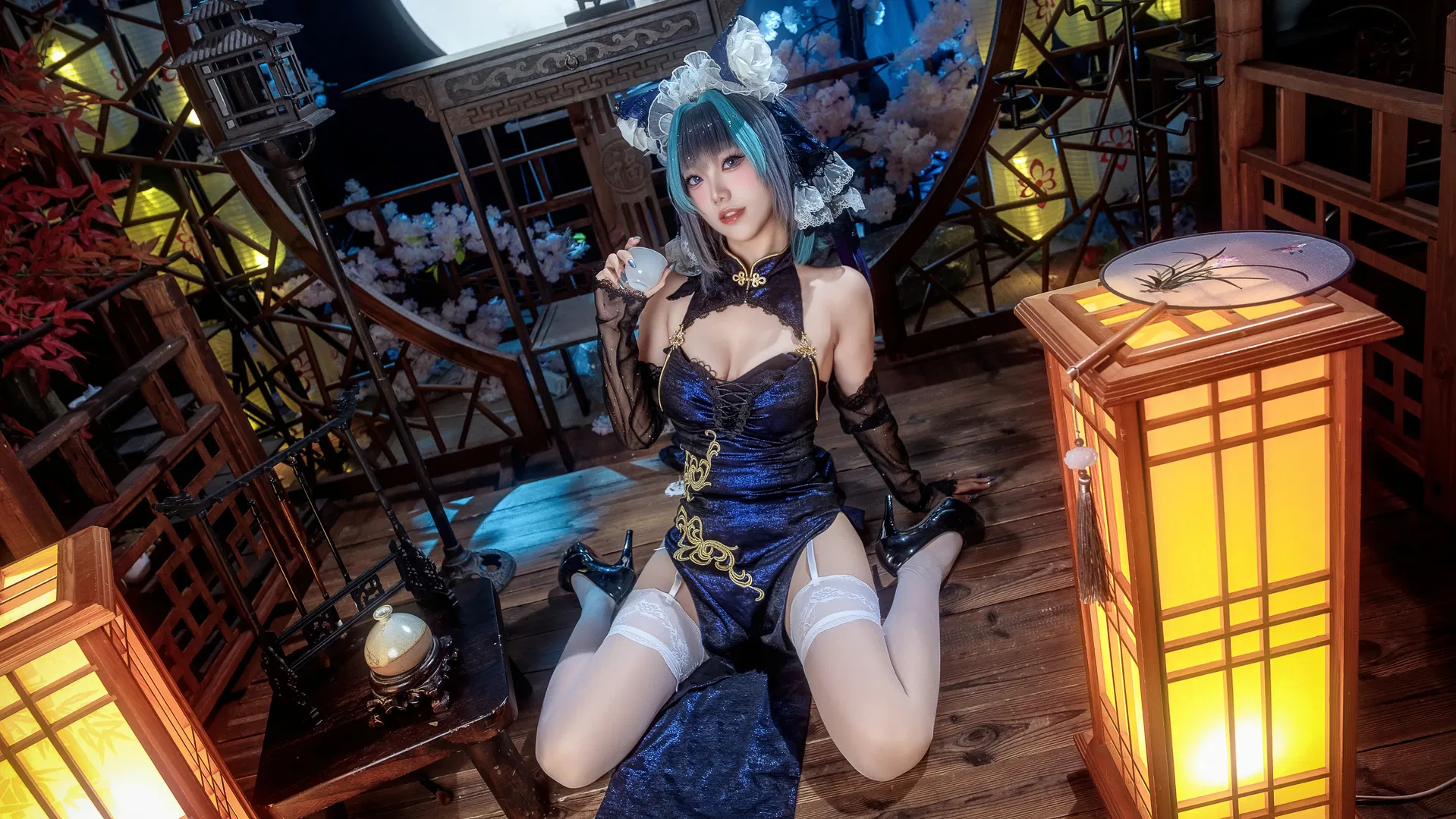 【柴郡cos】碧蓝航线柴郡猫的月下旗袍夜 - 第 5 张