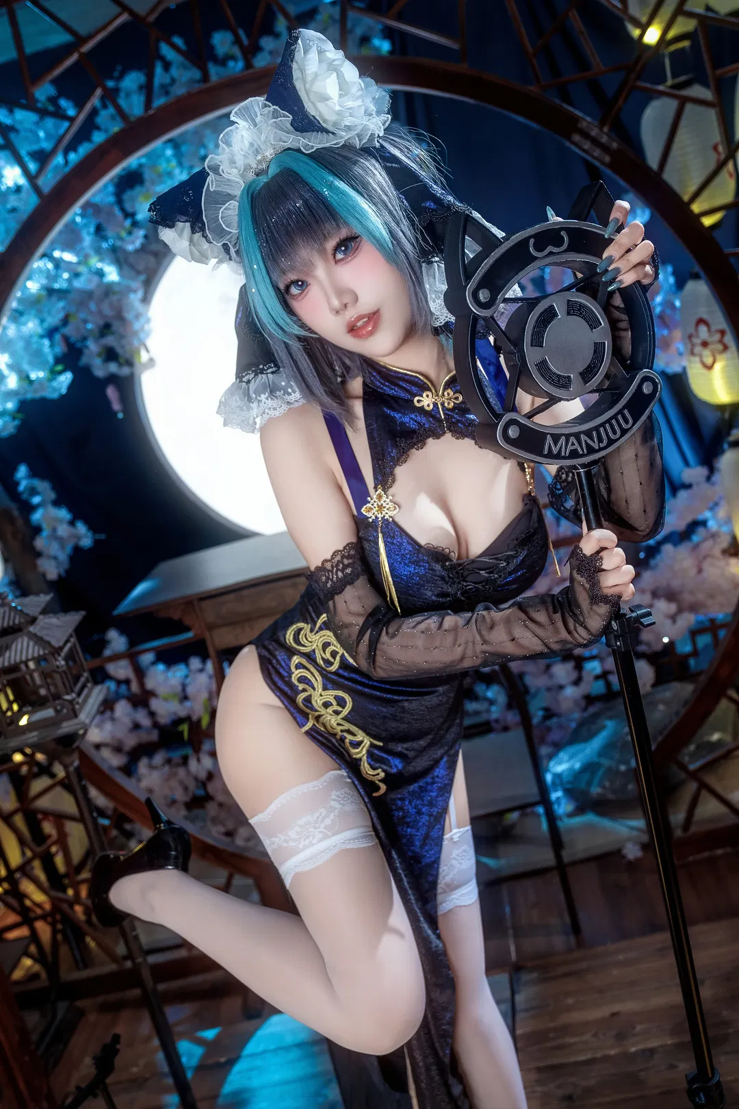 【柴郡cos】碧蓝航线柴郡猫的月下旗袍夜 - 第 6 张