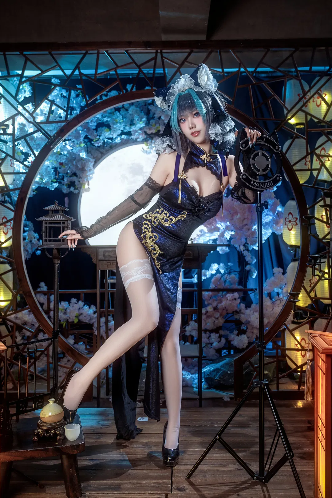 【柴郡cos】碧蓝航线柴郡猫的月下旗袍夜 - 第 7 张