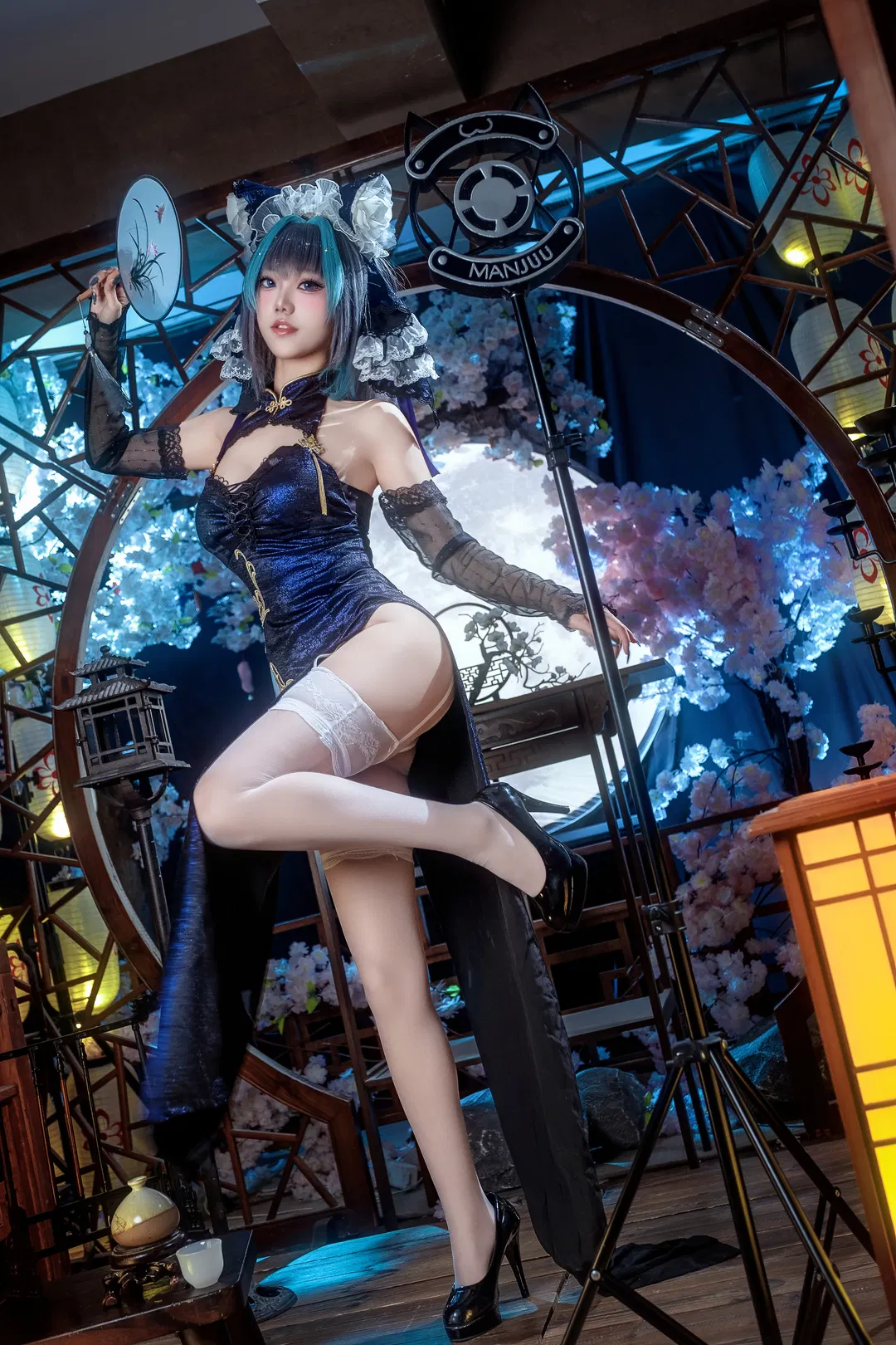 【柴郡cos】碧蓝航线柴郡猫的月下旗袍夜 - 第 8 张