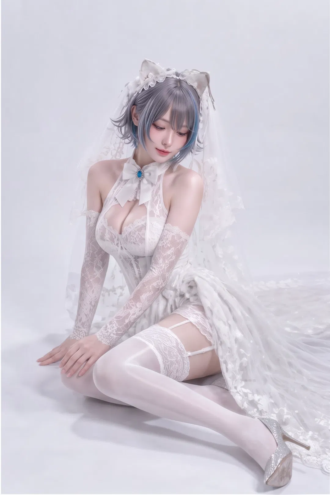 【柴郡cos】碧藍航線花嫁造型展現純白性感 - 第 3 張