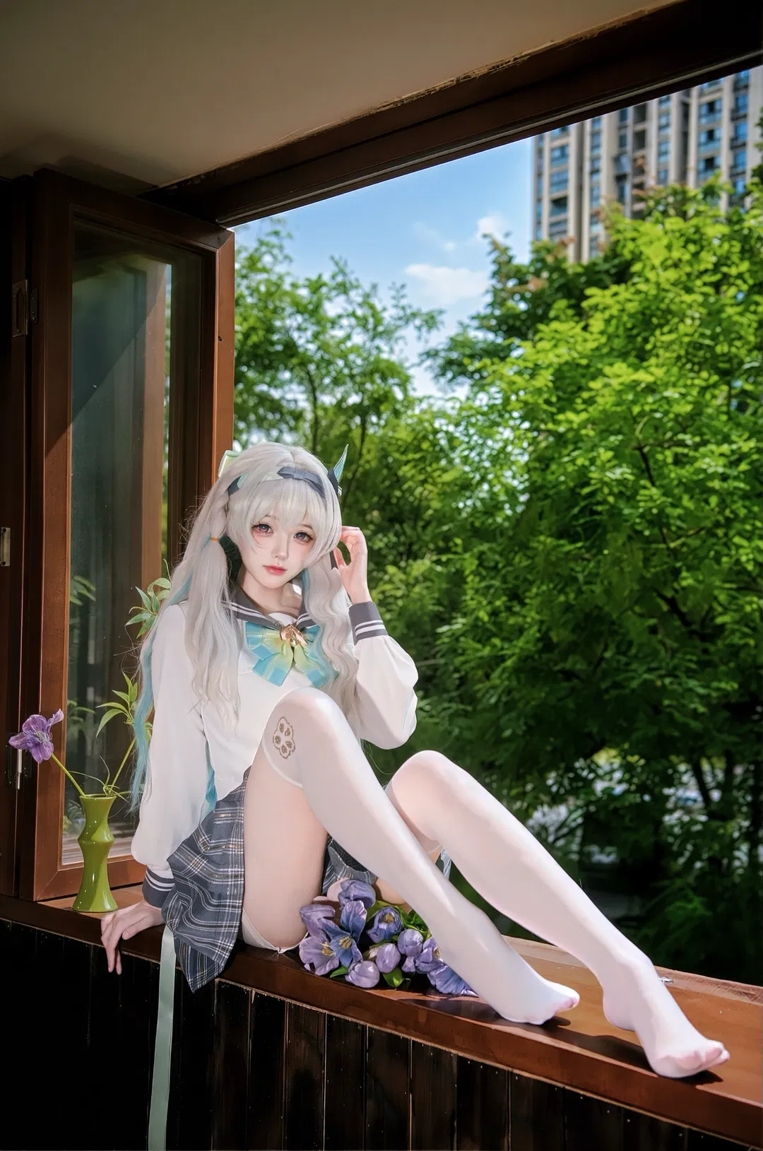 【流螢cos】崩壞星穹鐵道春日窗臺，白絲與花的浪漫邂逅