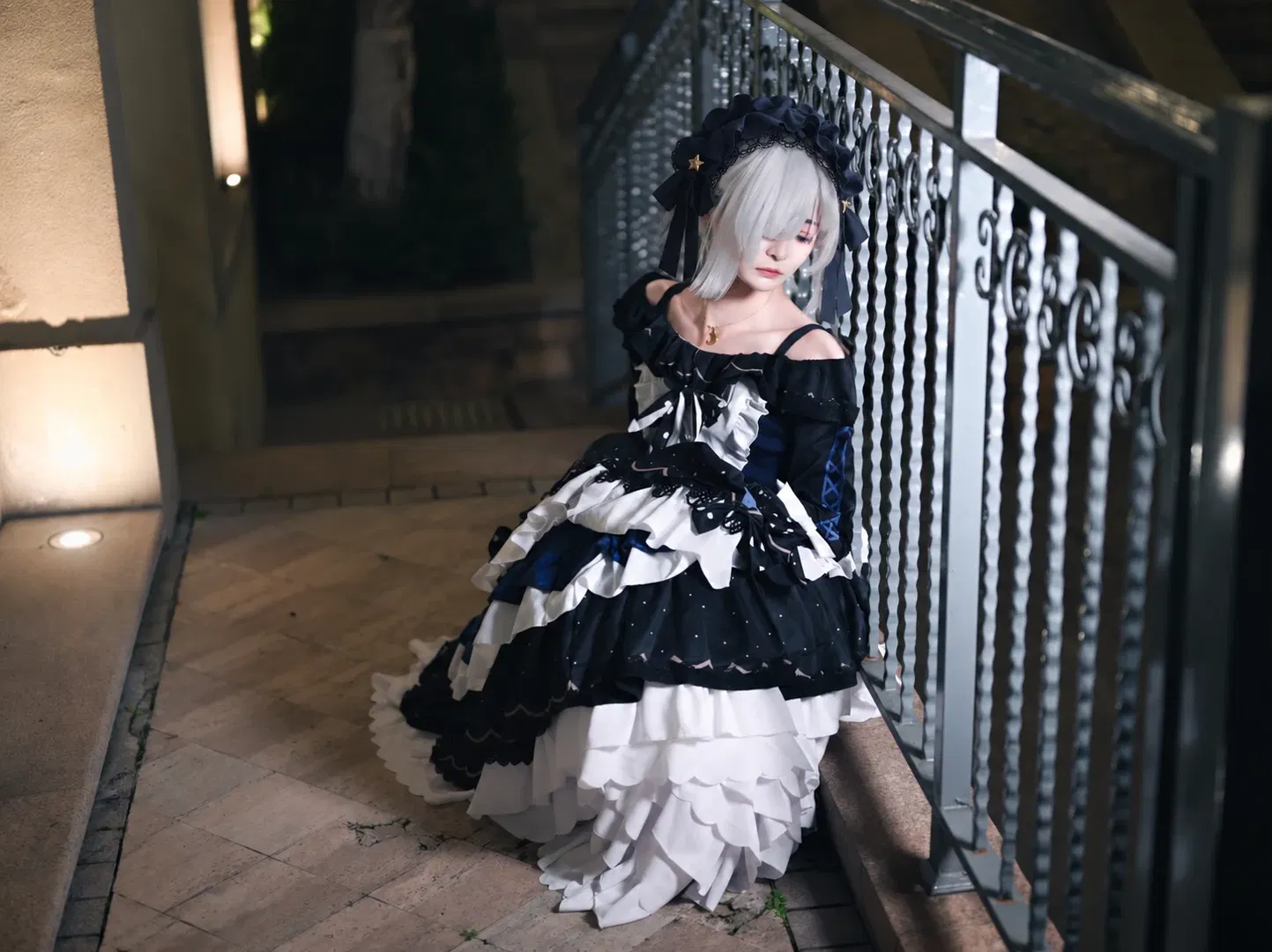 【夏目安安cos】魔法少女的魔女裁判 华丽洛丽塔夜景拍摄记录 - 第 3 张