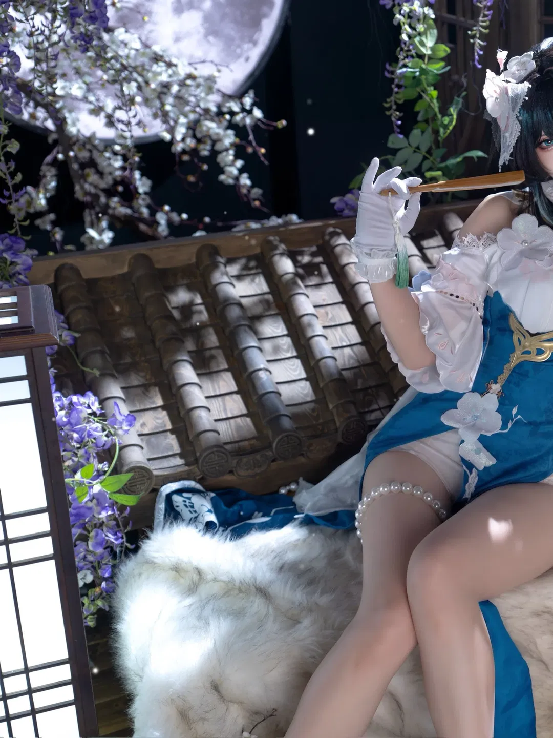 【阮梅cos】崩坏星穹铁道里的清冷天才，蓝白与折扇的碰撞 - 第 4 张