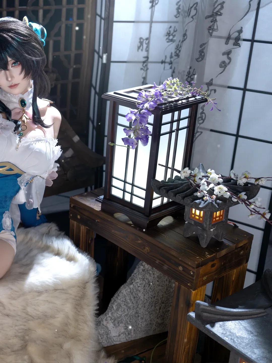 【阮梅cos】崩坏星穹铁道里的清冷天才，蓝白与折扇的碰撞 - 第 5 张