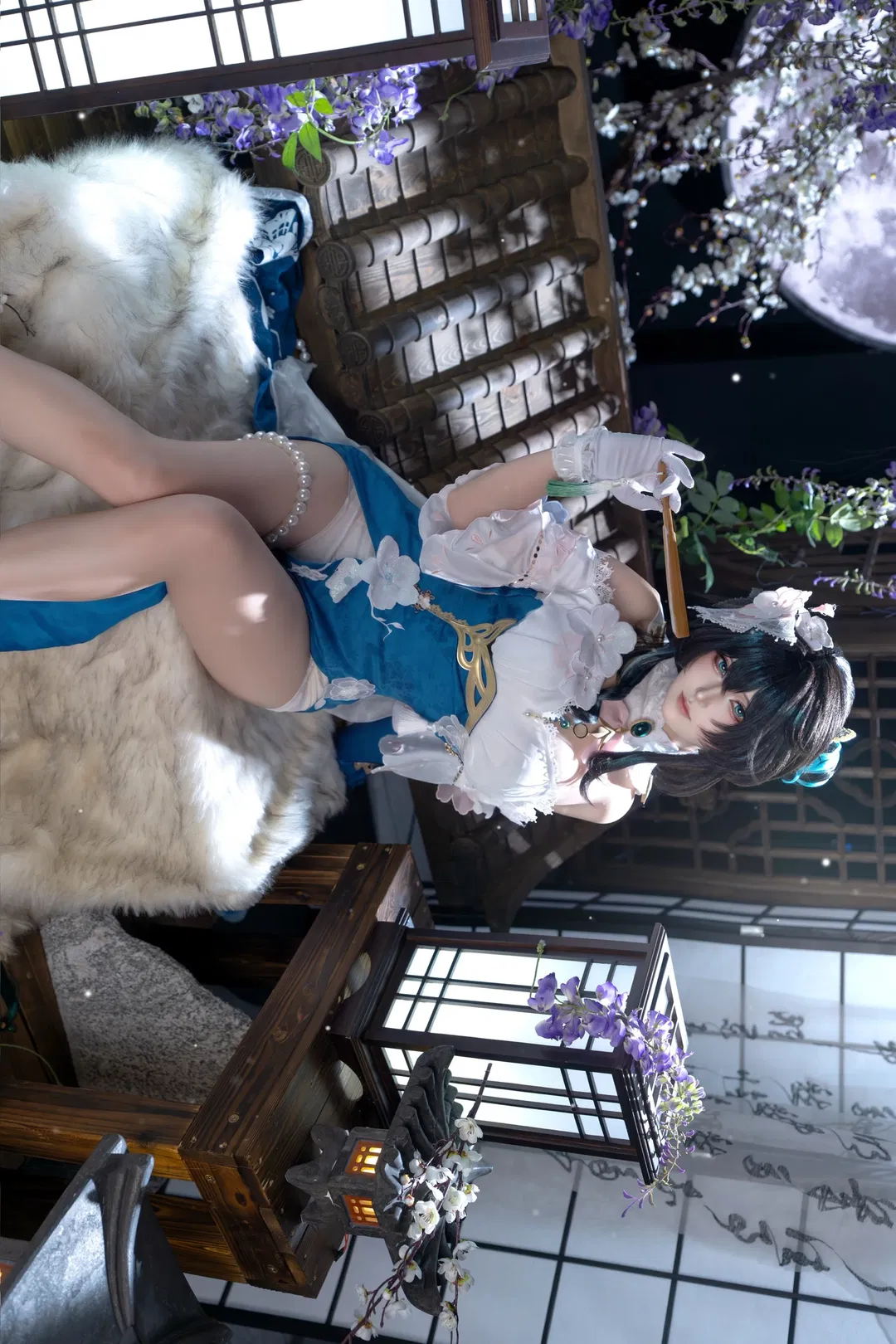 【阮梅cos】崩坏星穹铁道里的清冷天才，蓝白与折扇的碰撞 - 第 7 张