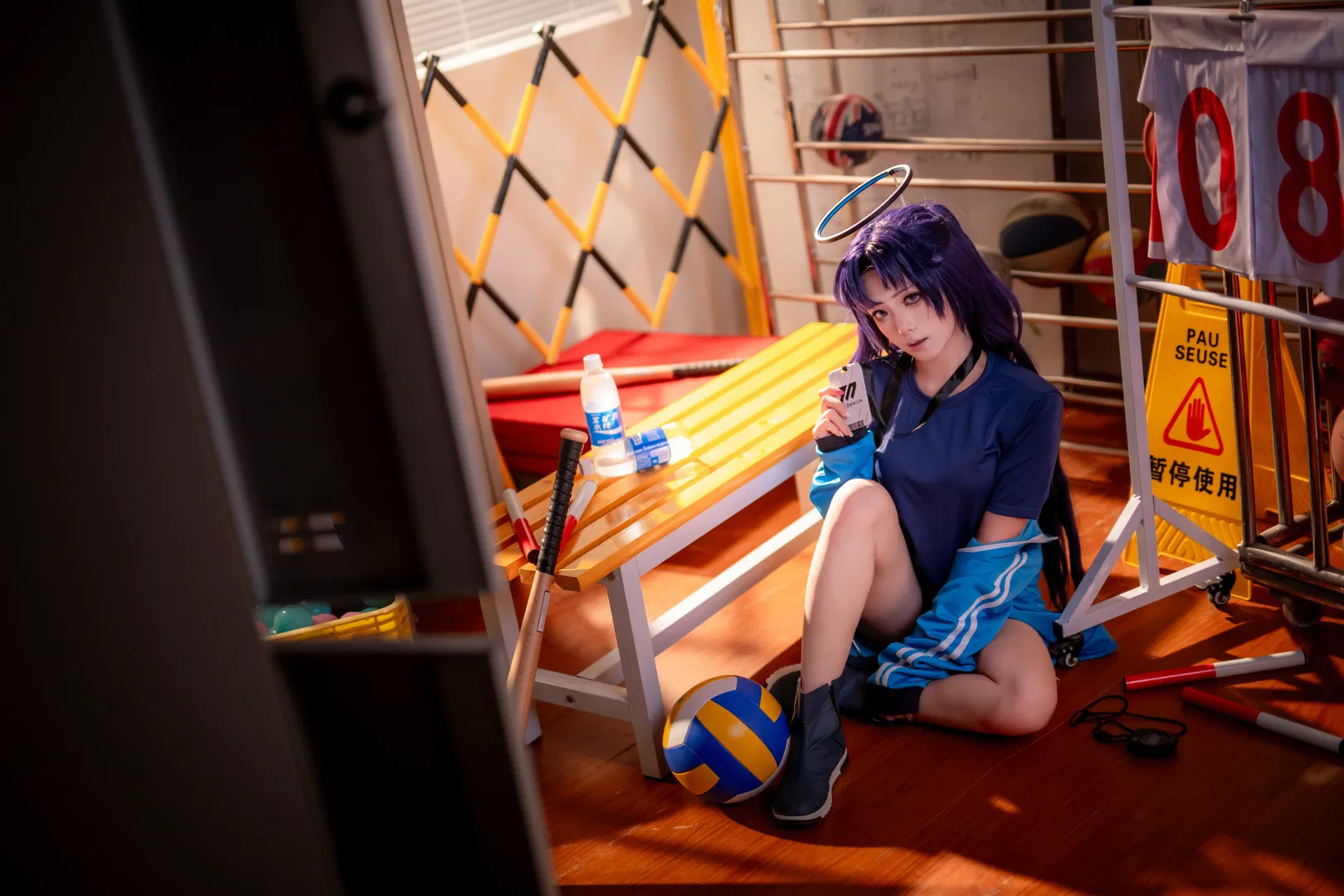 【早濑优香cos】蔚蓝档案体操服，运动系的清爽体验 - 第 11 张