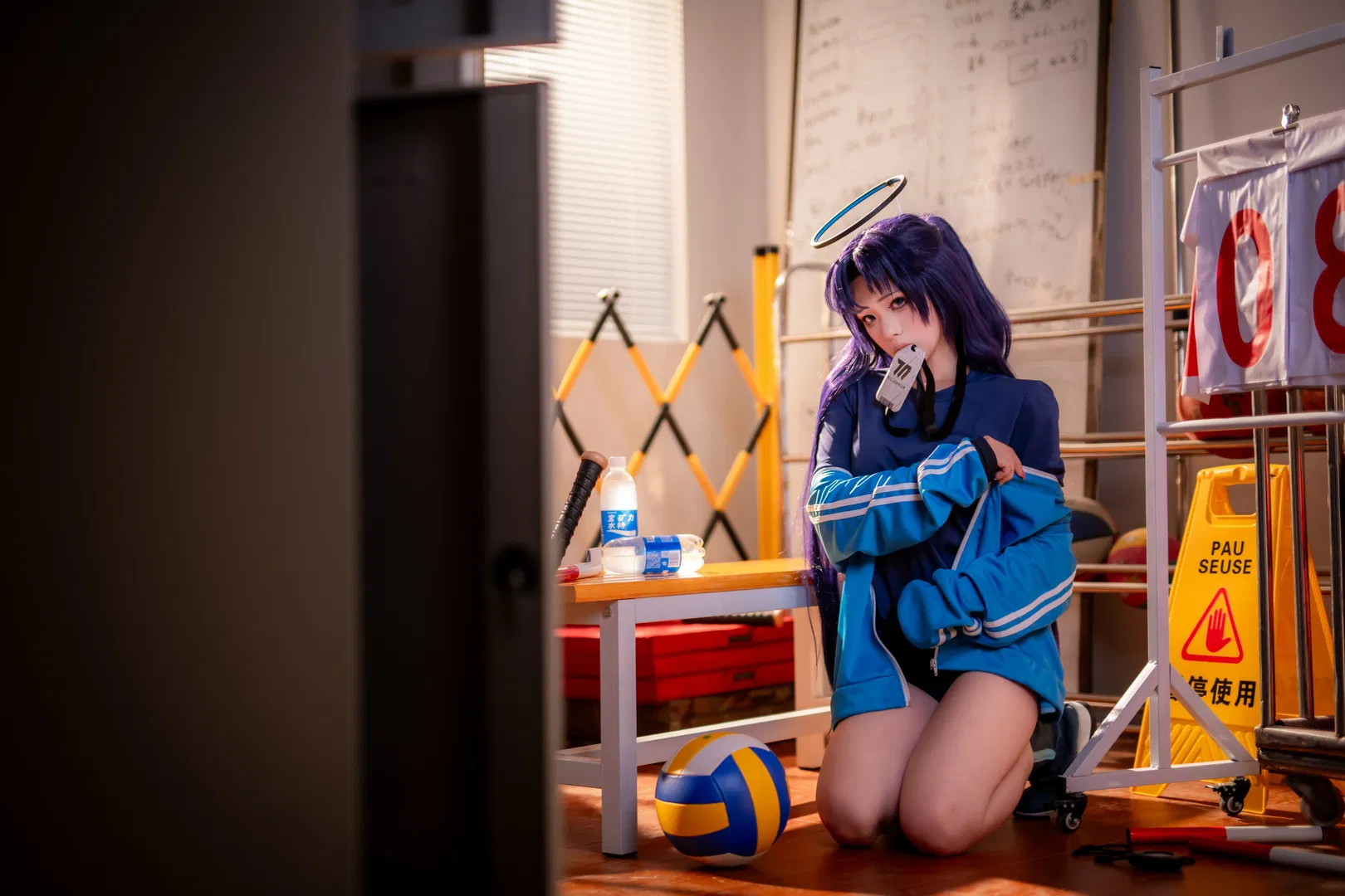 【早濑优香cos】蔚蓝档案体操服，运动系的清爽体验 - 第 7 张