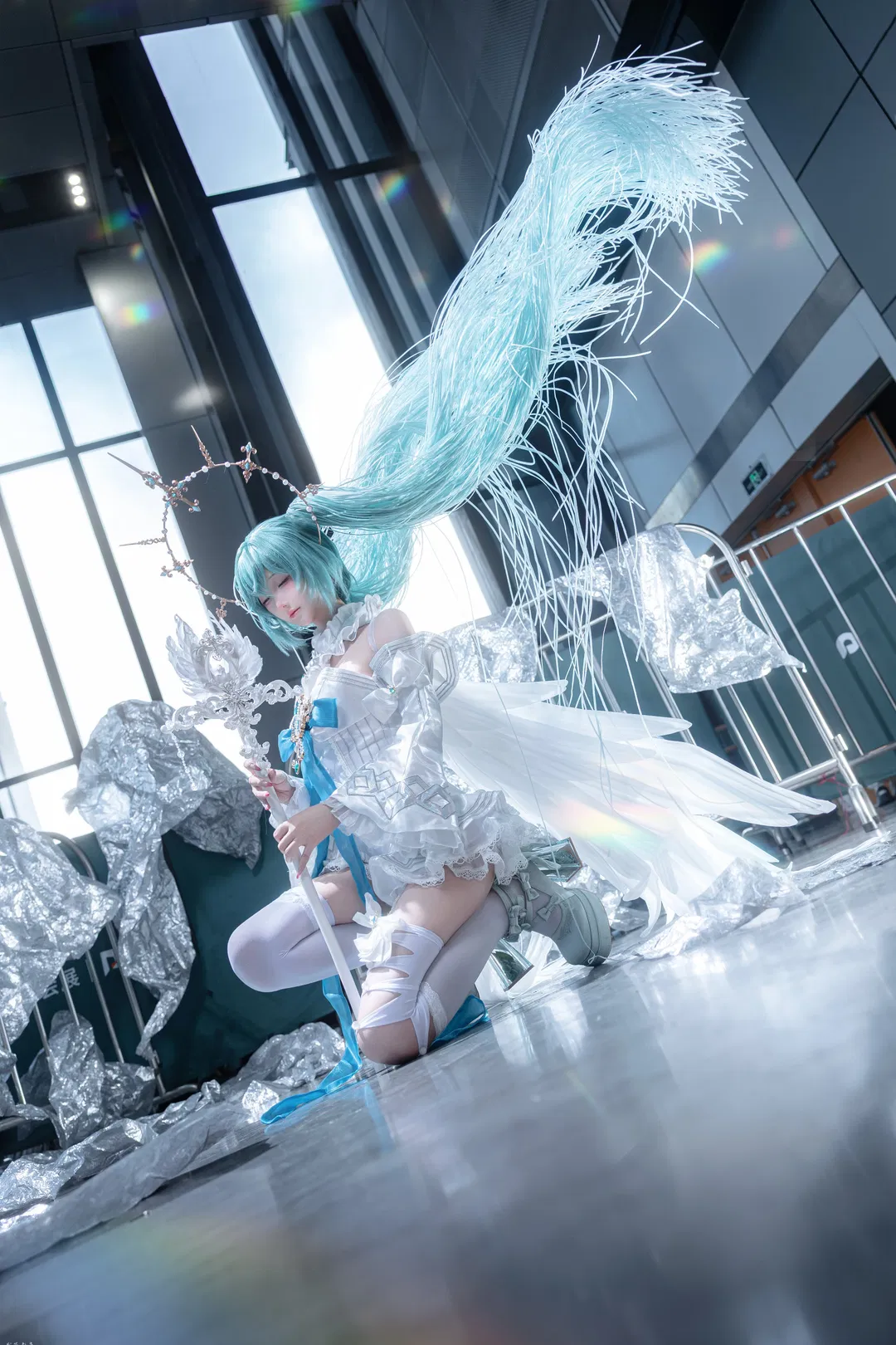 【初音未来cos】天使降临CICF，第一次出自己推的初音未来 - 第 3 张