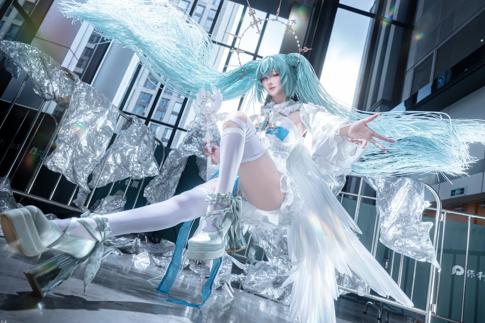 【初音未来cos】天使降临CICF，第一次出自己推的初音未来 - 第 4 张