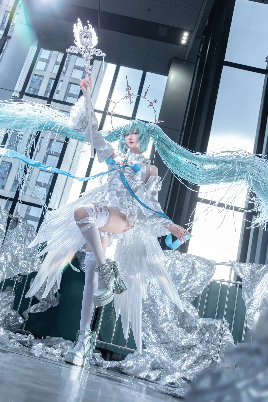 【初音未来cos】天使降临CICF，第一次出自己推的初音未来 - 第 6 张