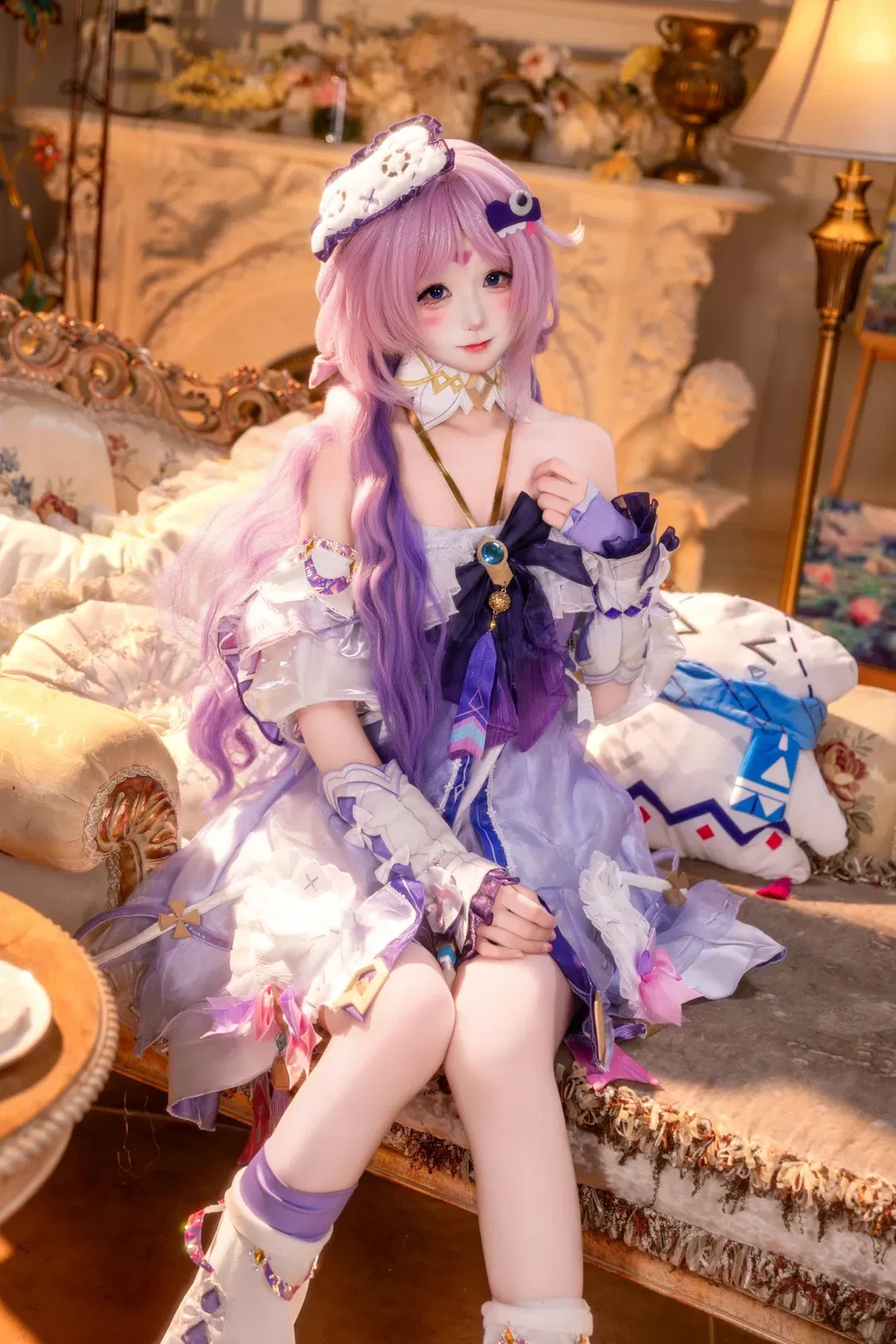 【茜特菈莉cos】原神幻想风的紫纱浪漫 - 第 1 张