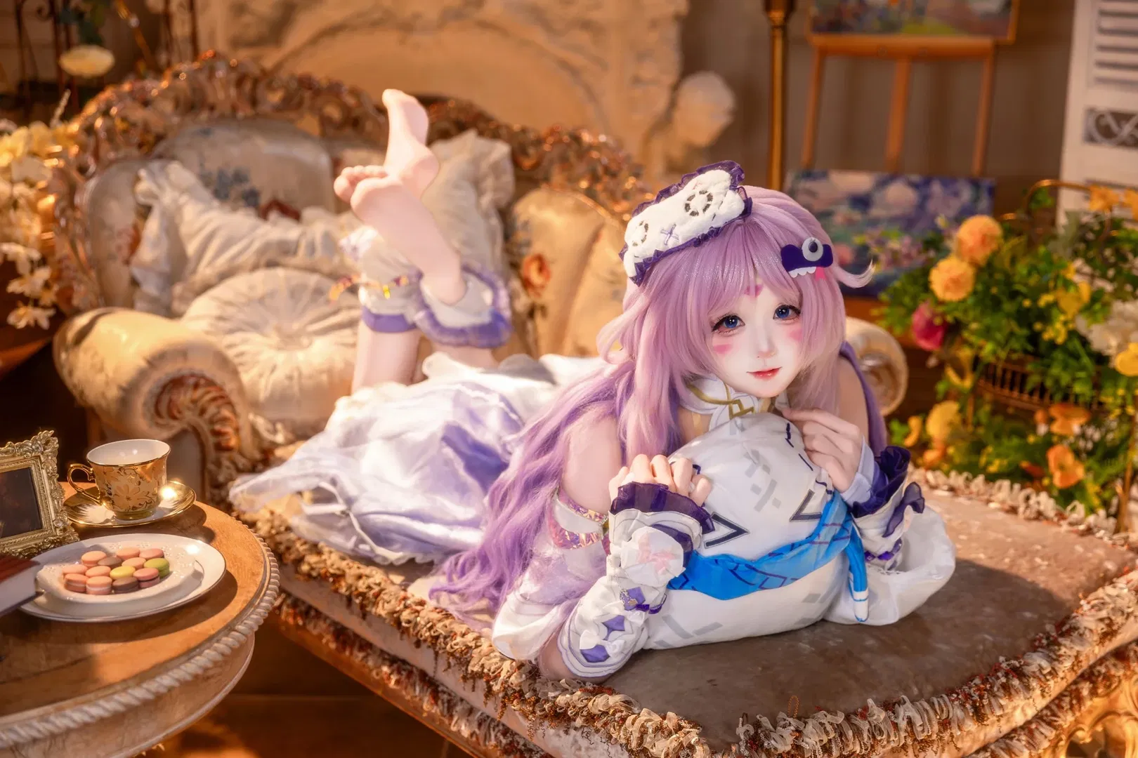【茜特菈莉cos】原神幻想风的紫纱浪漫 - 第 3 张