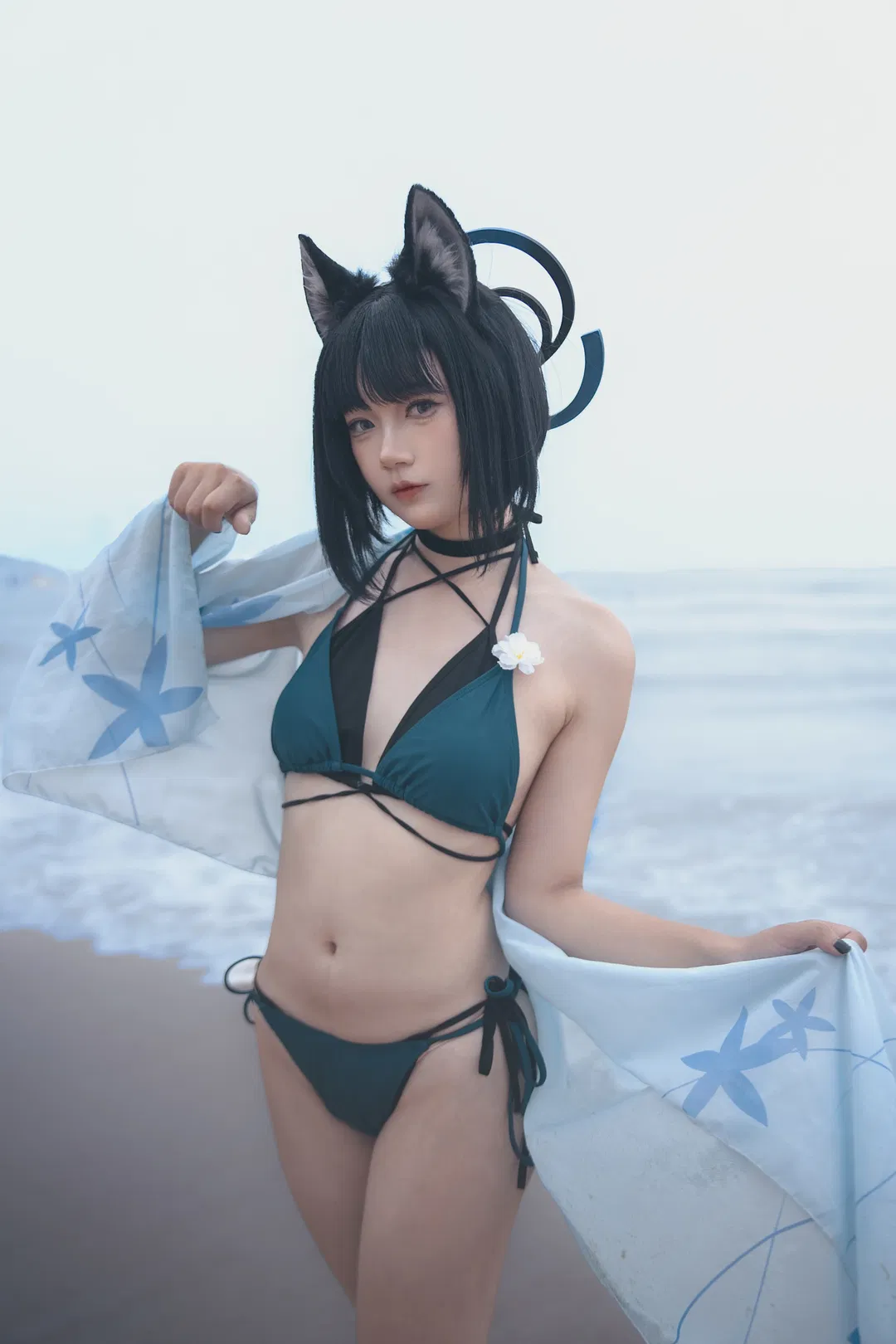【桐生桔梗cos】蔚藍檔案海邊的靈動貓娘 - 第 2 張