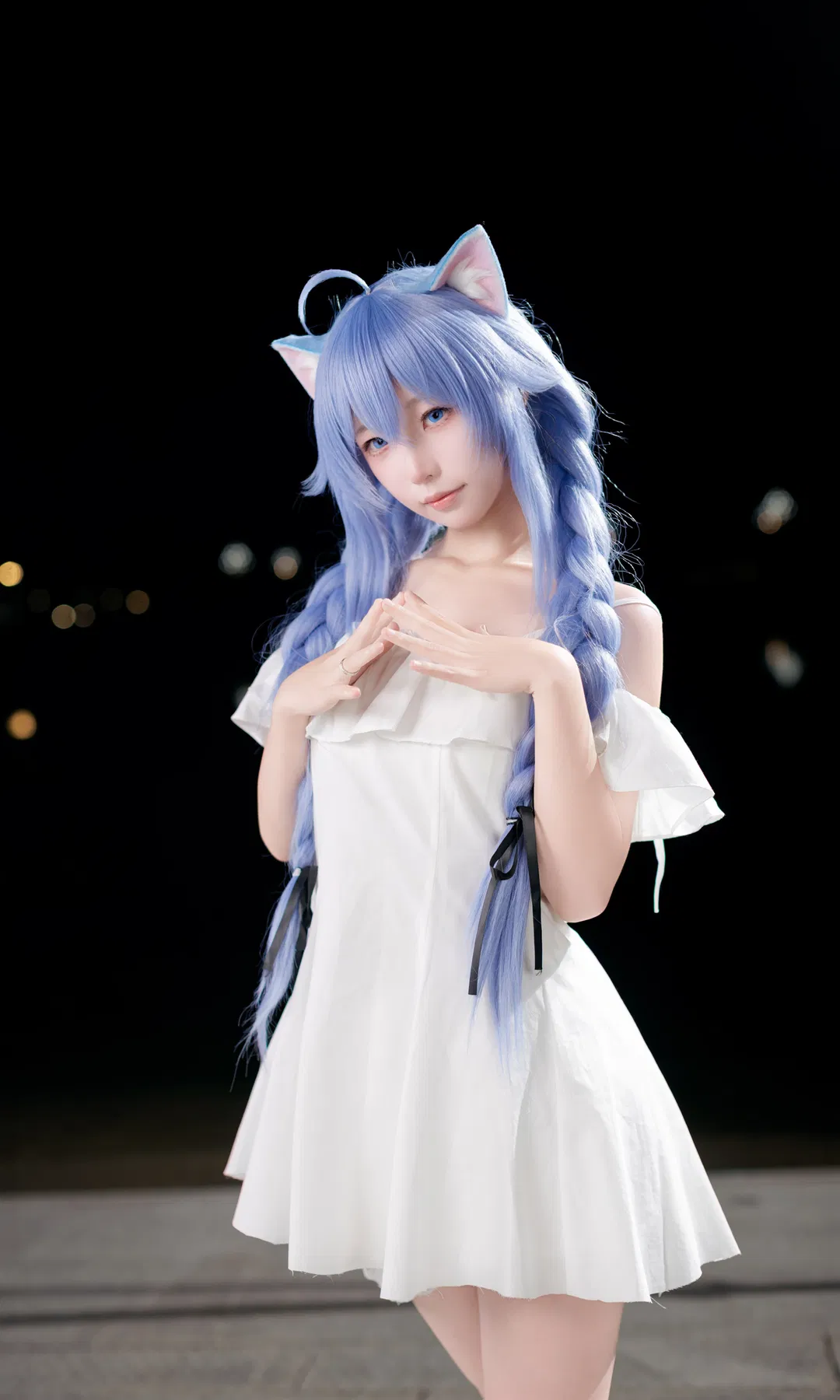 【洛琪希cos】无职转生成都世界线漫展场照，白裙猫耳魔法师 - 第 1 张