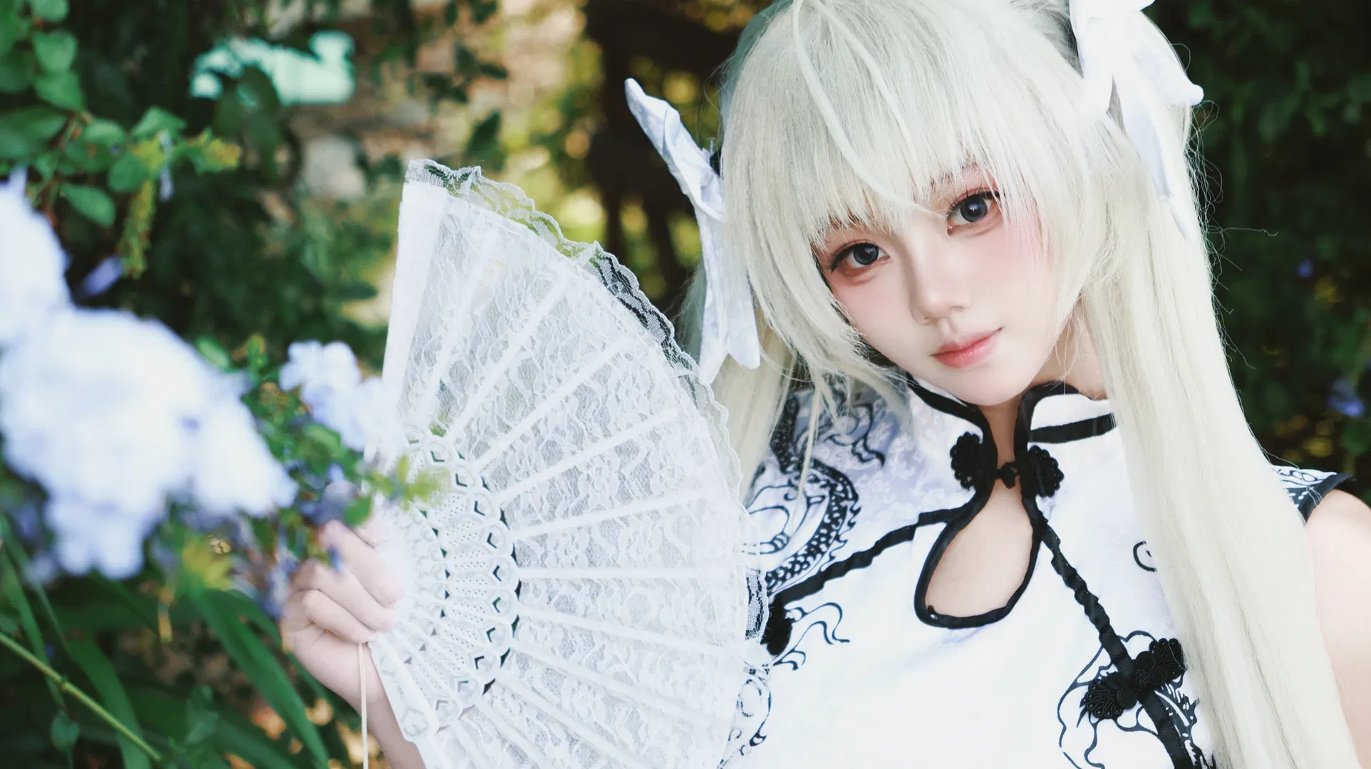 【穹妹cos】缘之空的白旗袍与白丝搭配 - 第 8 张