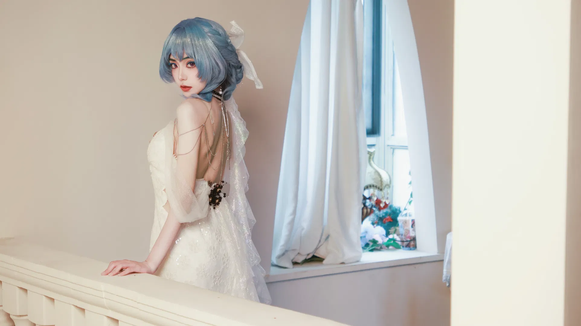 【守岸人cos】鸣潮海岸的梦幻白纱 - 第 9 张