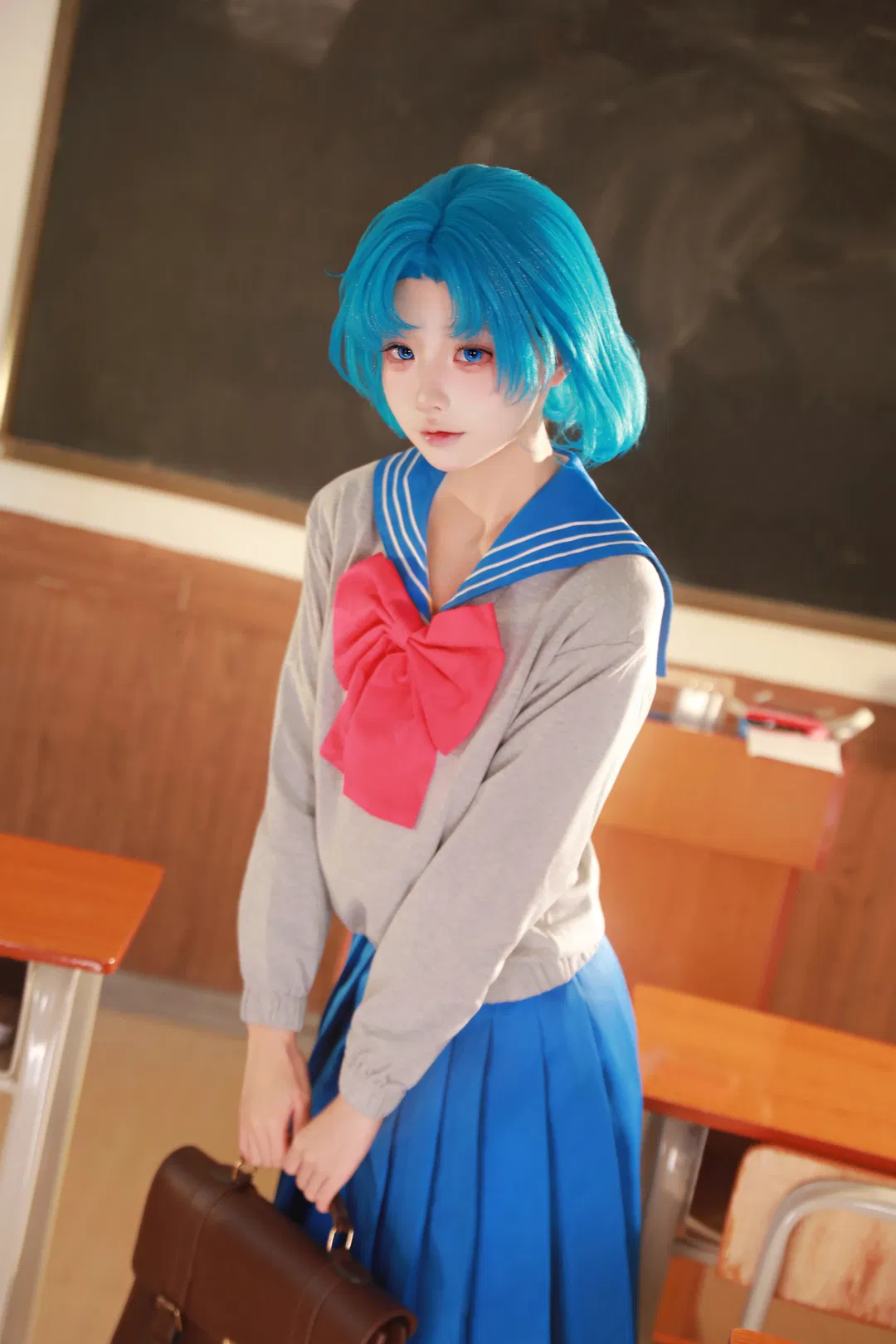 【水野亚美cos】美少女战士水星学霸的校园日常 - 第 2 张