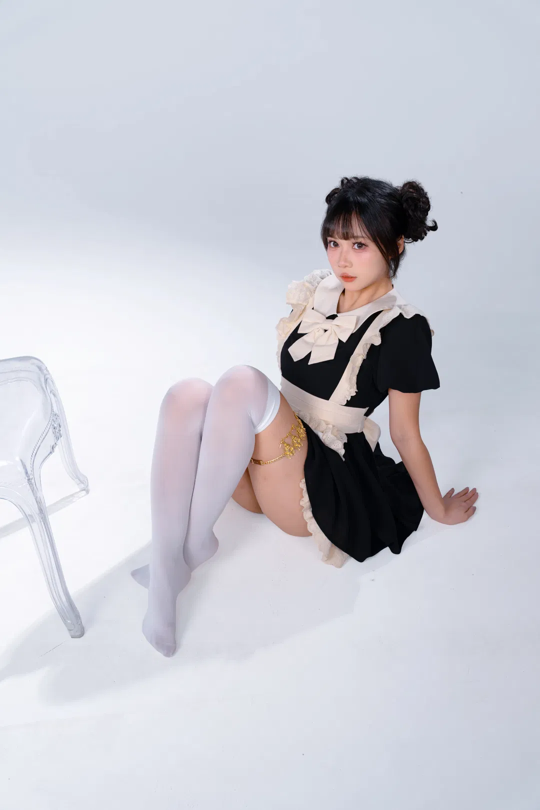 Pure white studio diary: Maid outfit and White stockings styling records - Image 6