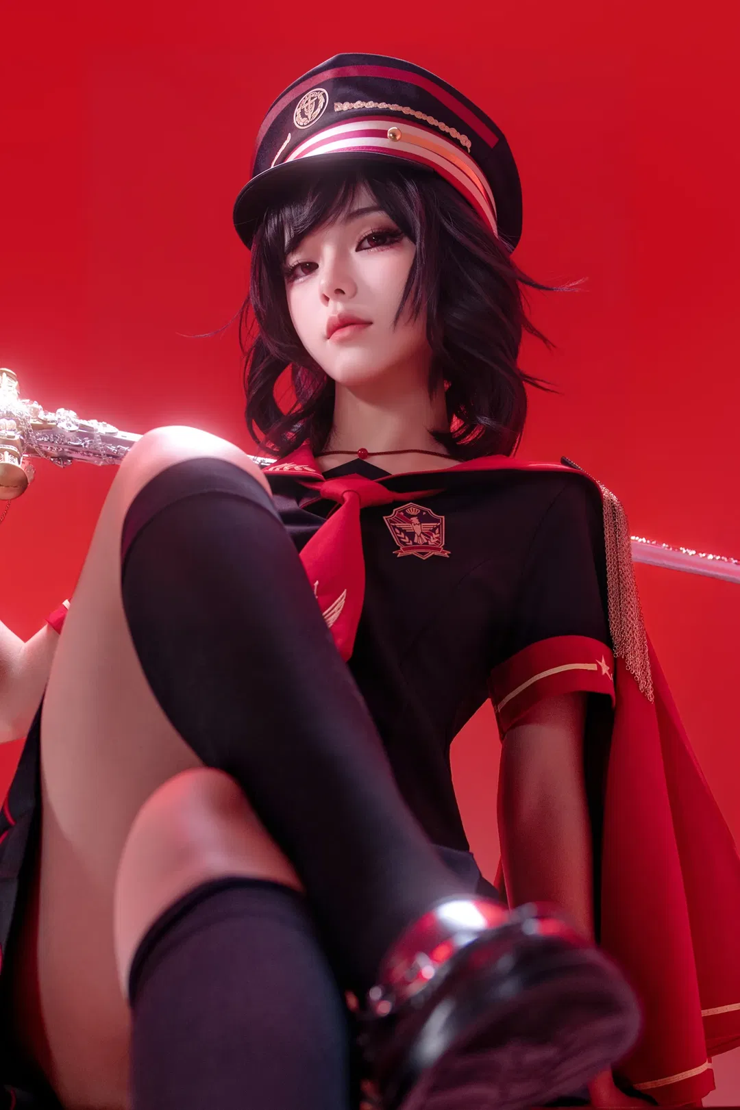 白棚光影下的少女暴君风JK制服cosplay - 第 1 张