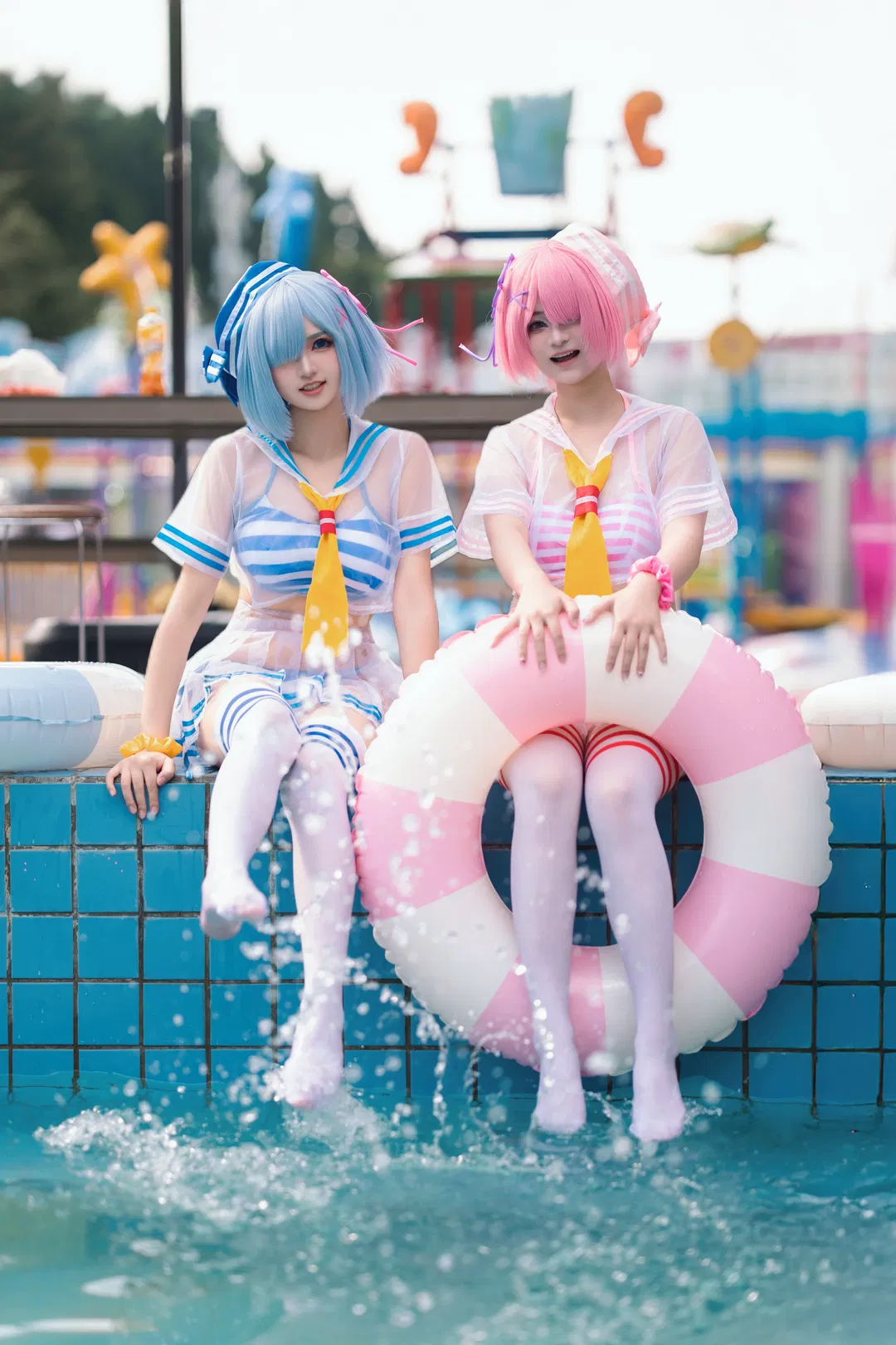 【蕾姆拉姆cos】从零开始的异世界生活夏日泳池水花 - 第 2 张