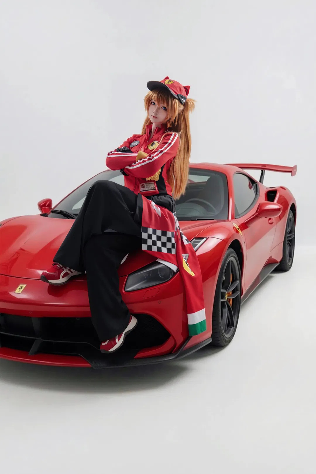 【明日香cos】新世紀福音戰士賽車服，紅色風暴的極速狂飆 - 第 5 張