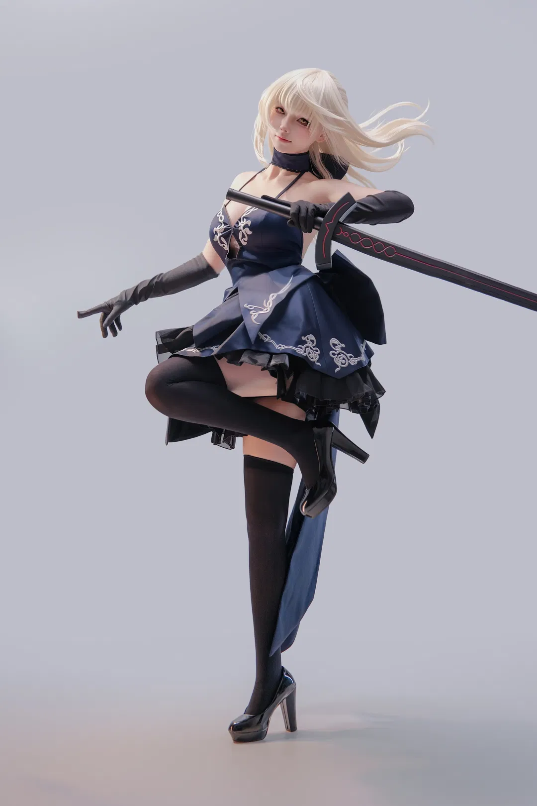 【Saber cos】来一点小小的二次元震撼，Saber站姿九宫格挑战 - 第 2 张