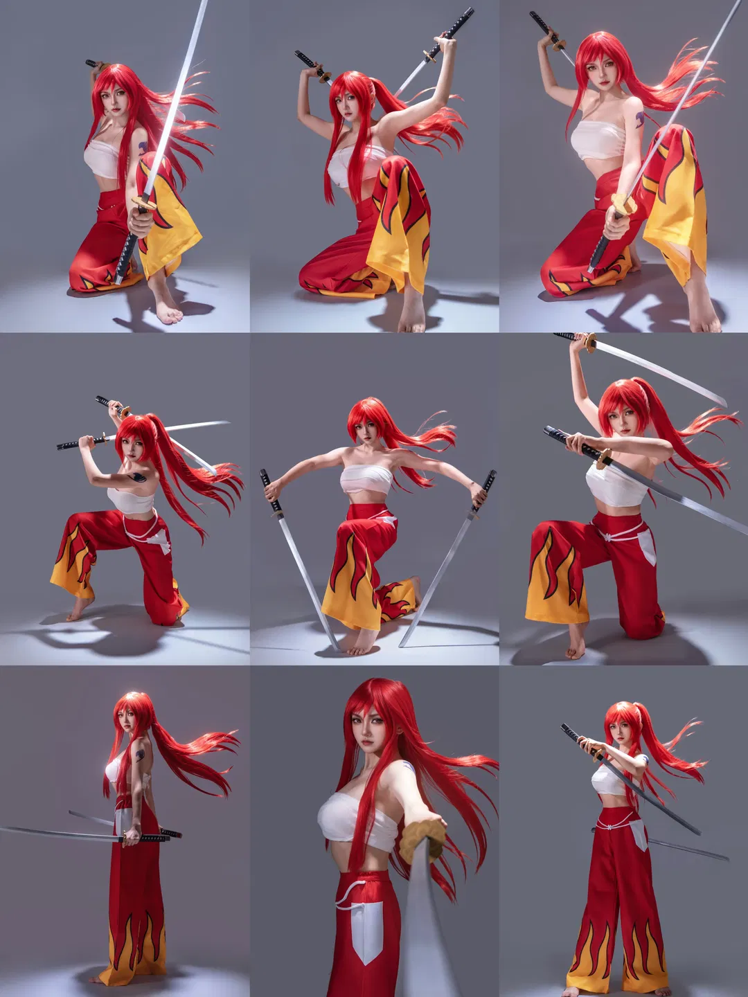 妖精的尾巴艾露莎cos，双刀姿势动作拍摄分享 - 第 1 张