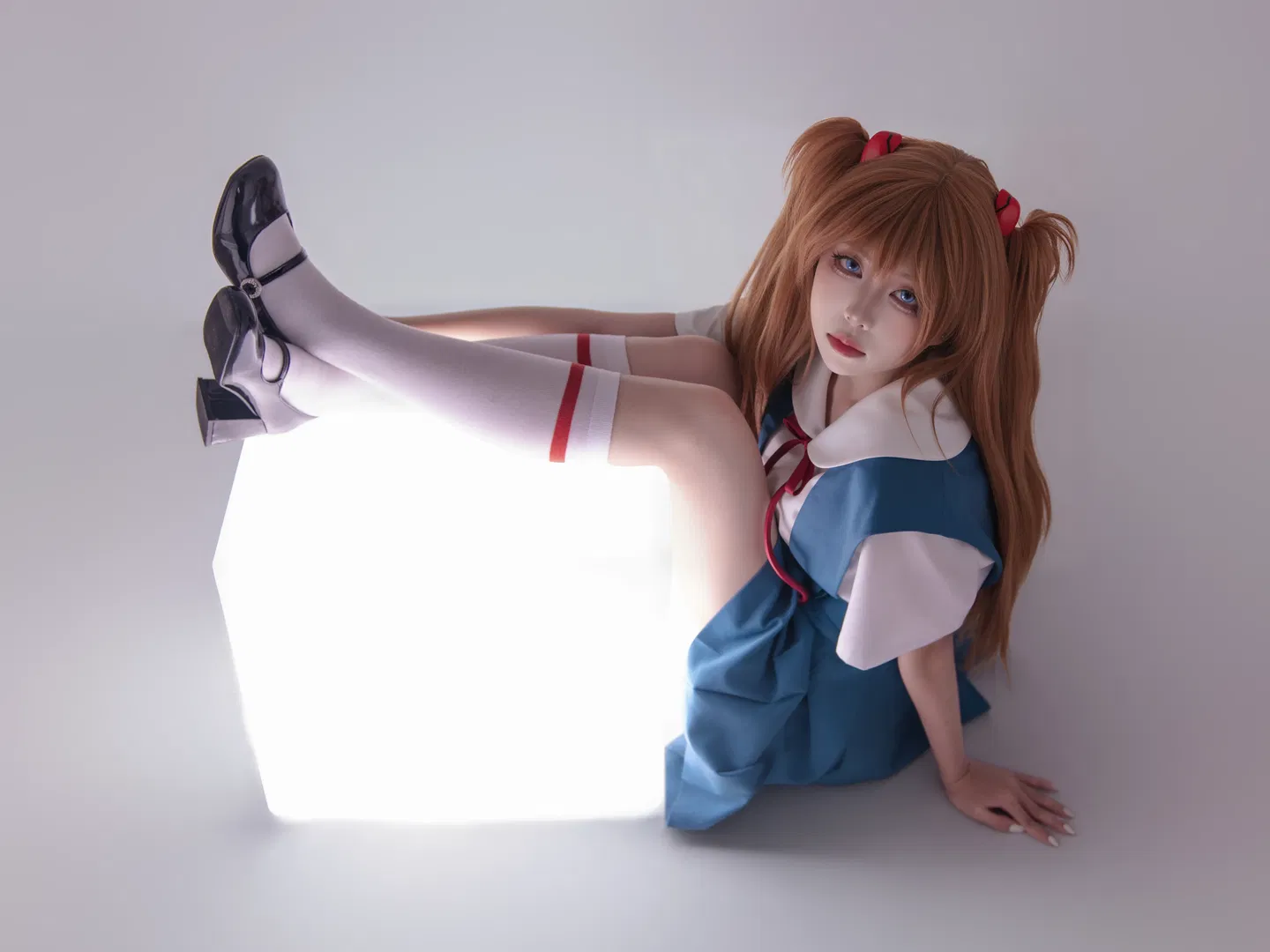 【明日香cos】EVA校服明日香，發光體上的拍攝嘗試 - 第 7 張