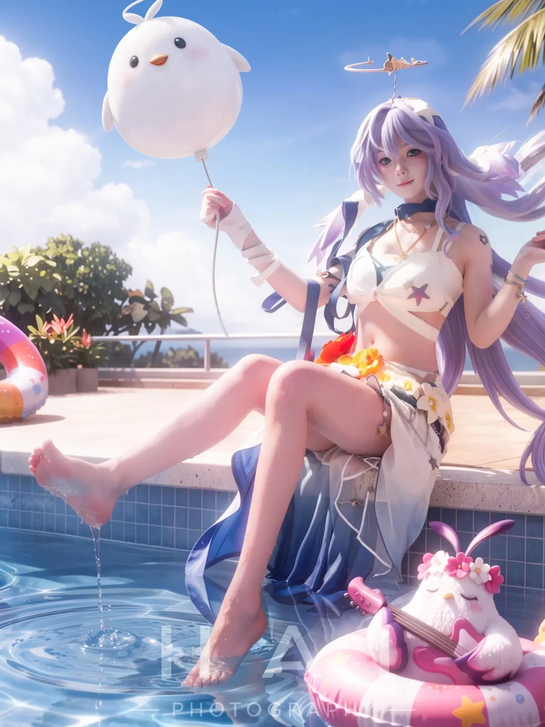 【知更鸟cos】夏日泳池边的清凉时刻 - 第 2 张
