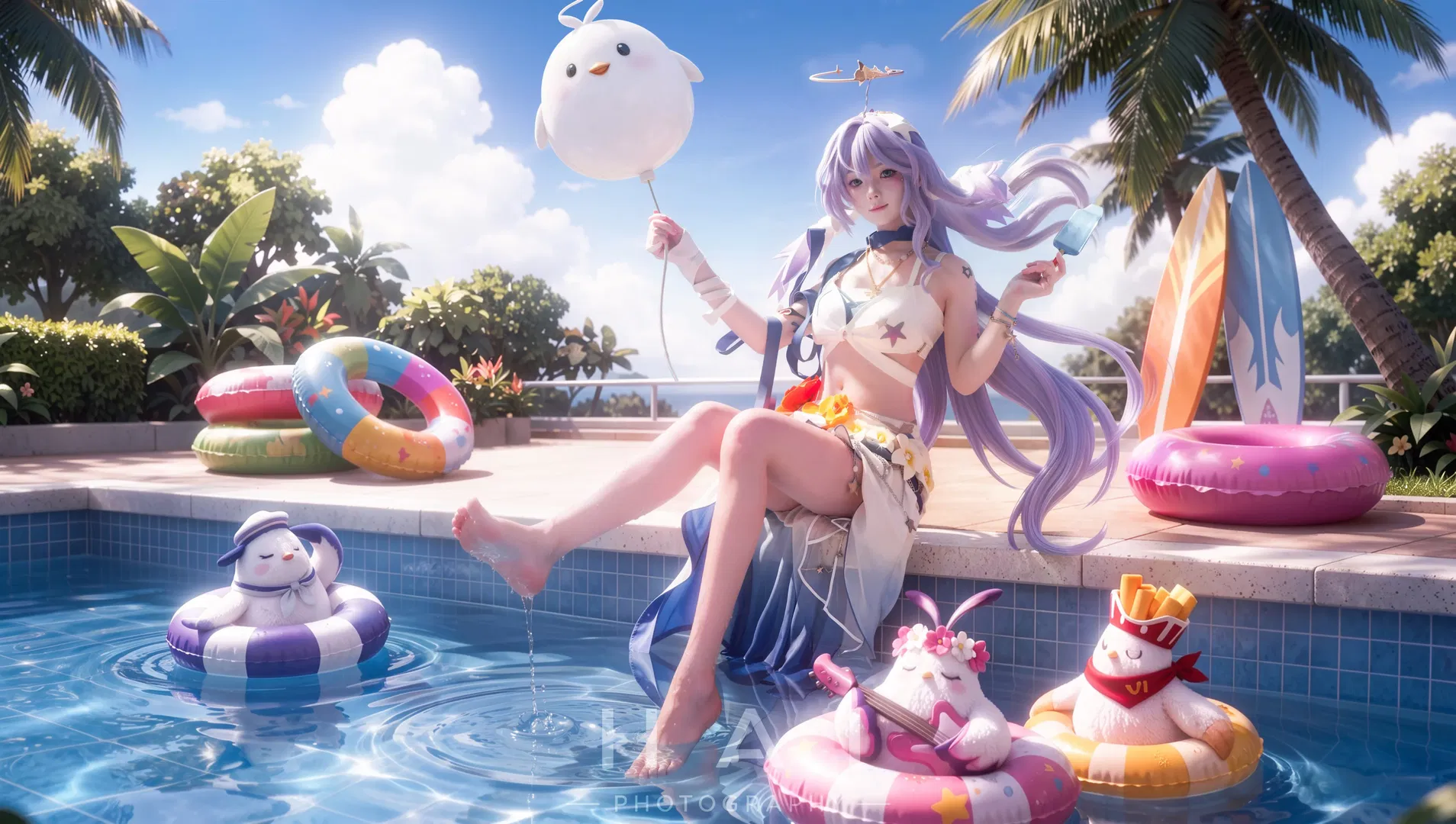 【知更鸟cos】夏日泳池边的清凉时刻 - 第 3 张