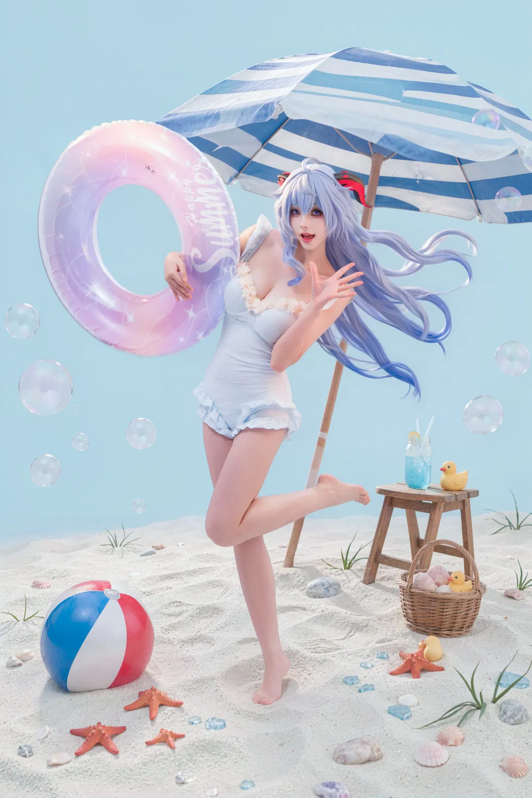 【甘雨cos】和甘雨一起去沙滩吧 - 第 1 张