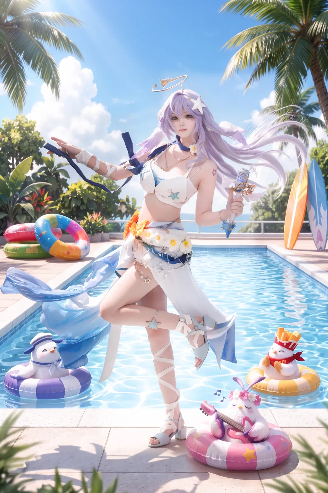 【知更鳥cos】夏日泳池邊的晴歌泳裝拍攝