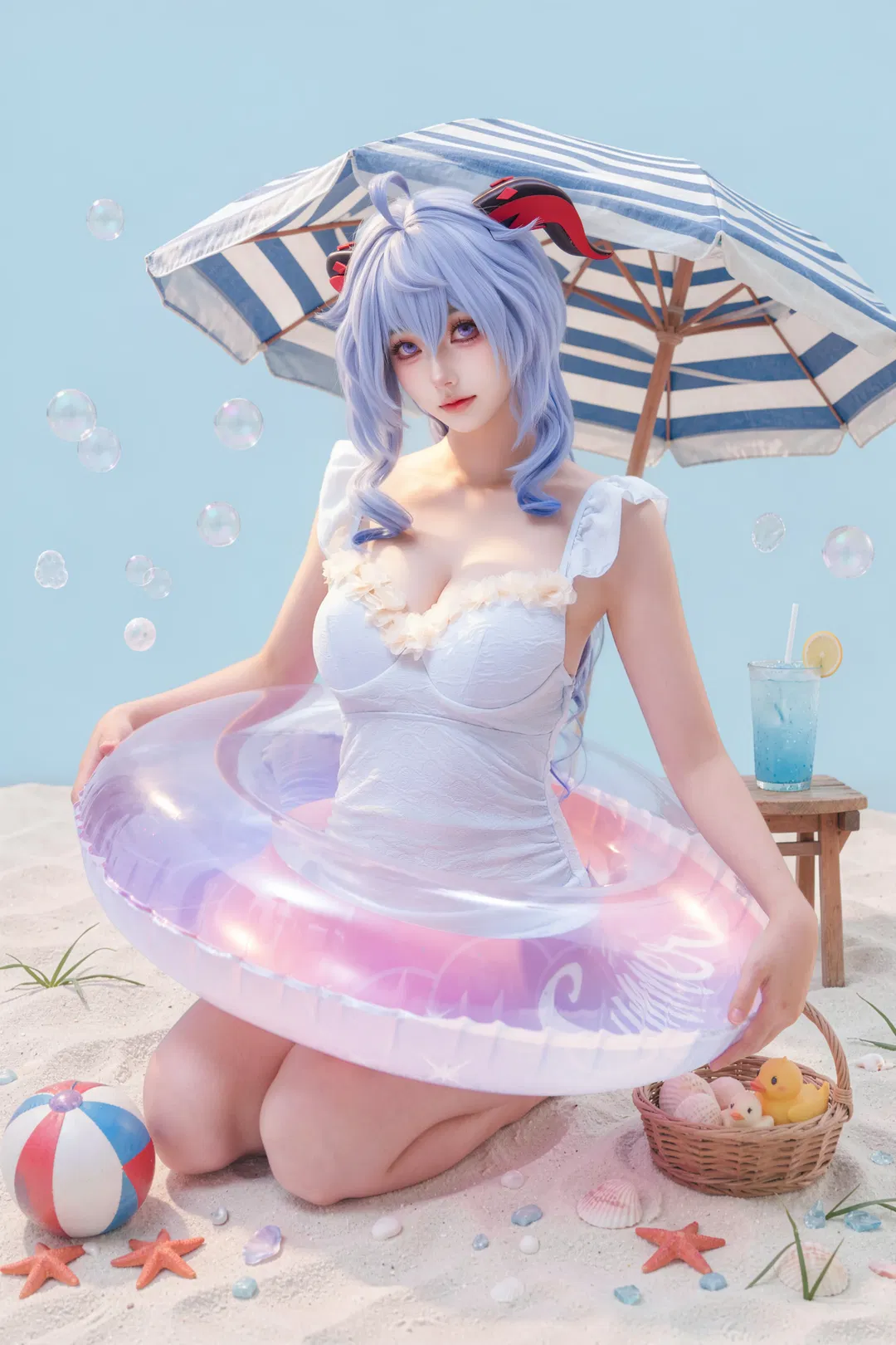 【甘雨cos】夏日沙滩泳装私设九宫格 - 第 10 张