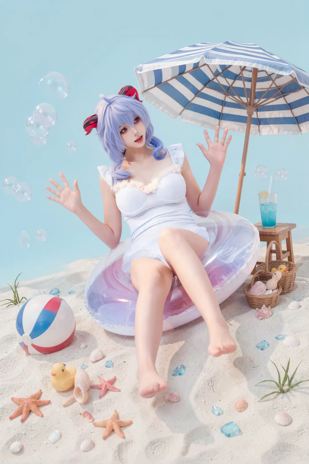 【甘雨cos】夏日沙滩泳装私设九宫格 - 第 6 张