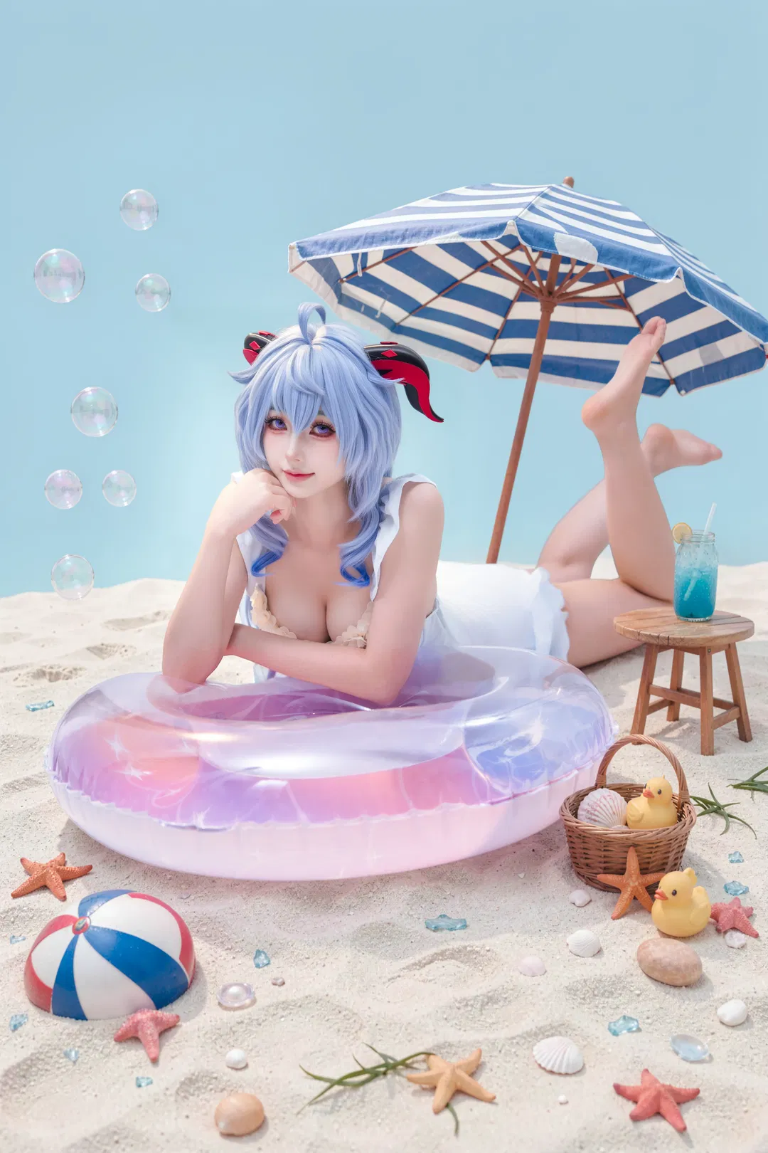 【甘雨cos】夏日沙滩泳装私设九宫格 - 第 9 张