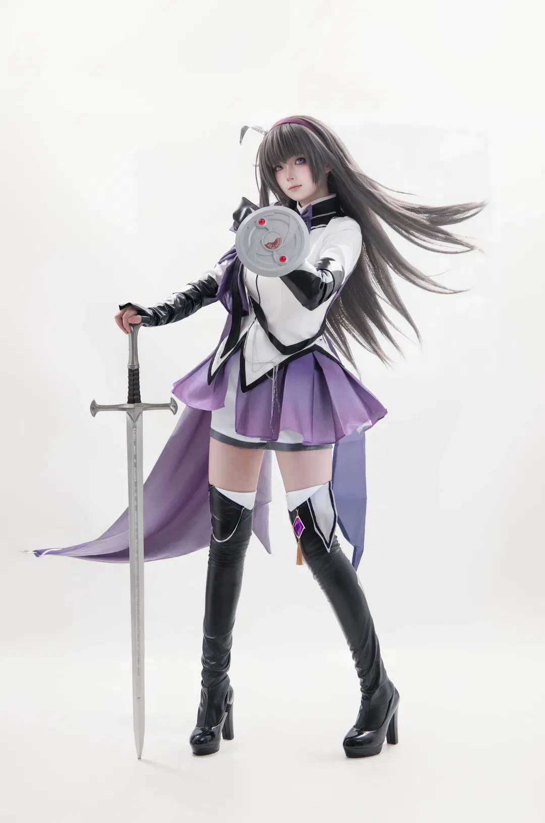 【晓美焰cos】魔法少女小圆骑士服九宫格拍照分享 - 第 3 张