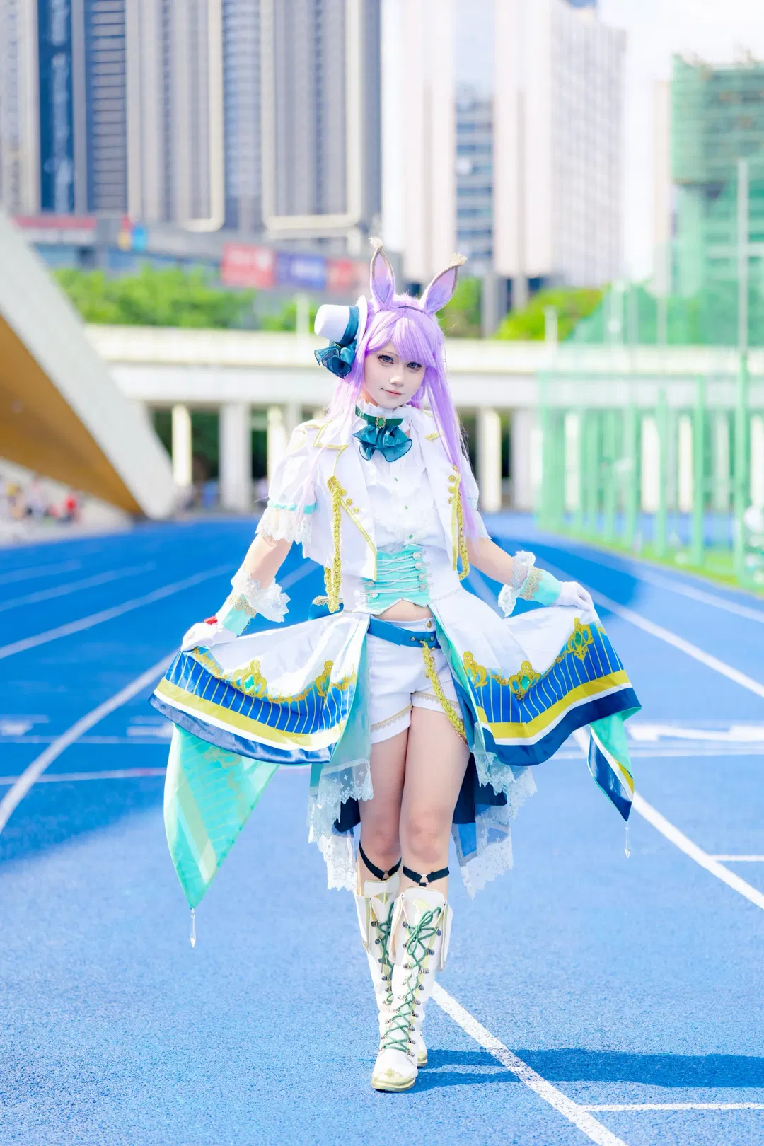 【目白麦昆cos】蓝色跑道上的赛马娘闪耀优俊少女 - 第 3 张