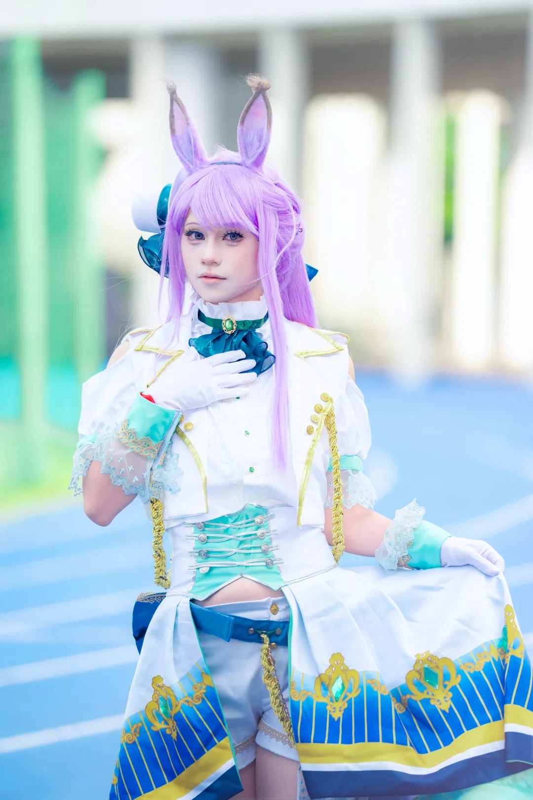 【目白麦昆cos】蓝色跑道上的赛马娘闪耀优俊少女 - 第 9 张
