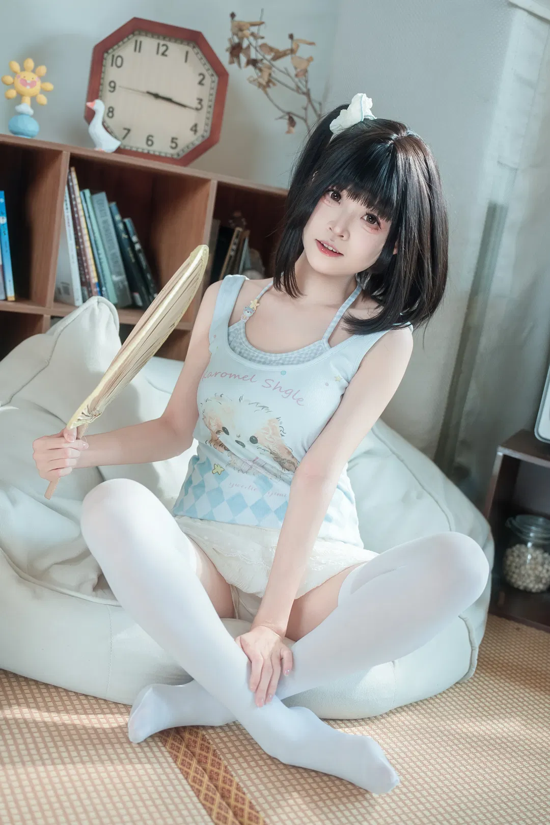 居家日系氛围感写真，白丝与苹果的慵懒夏日 - 第 2 张