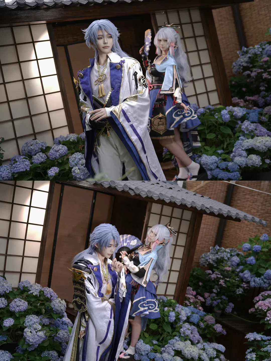 【神里绫华cos】原神神里兄妹的绣球花之约 - 第 4 张